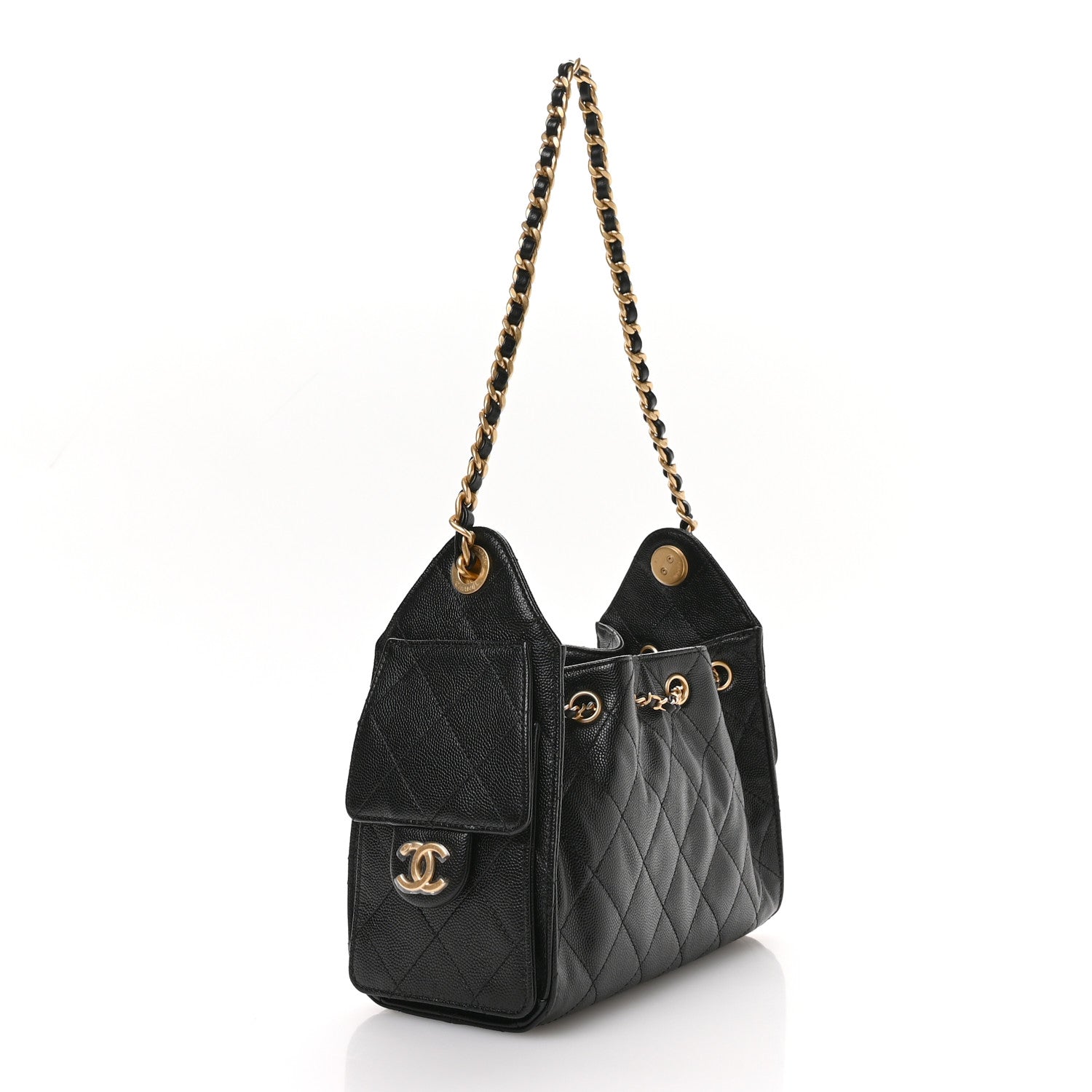 Caviar Quilted Mini Chanel 25 Handbag Black