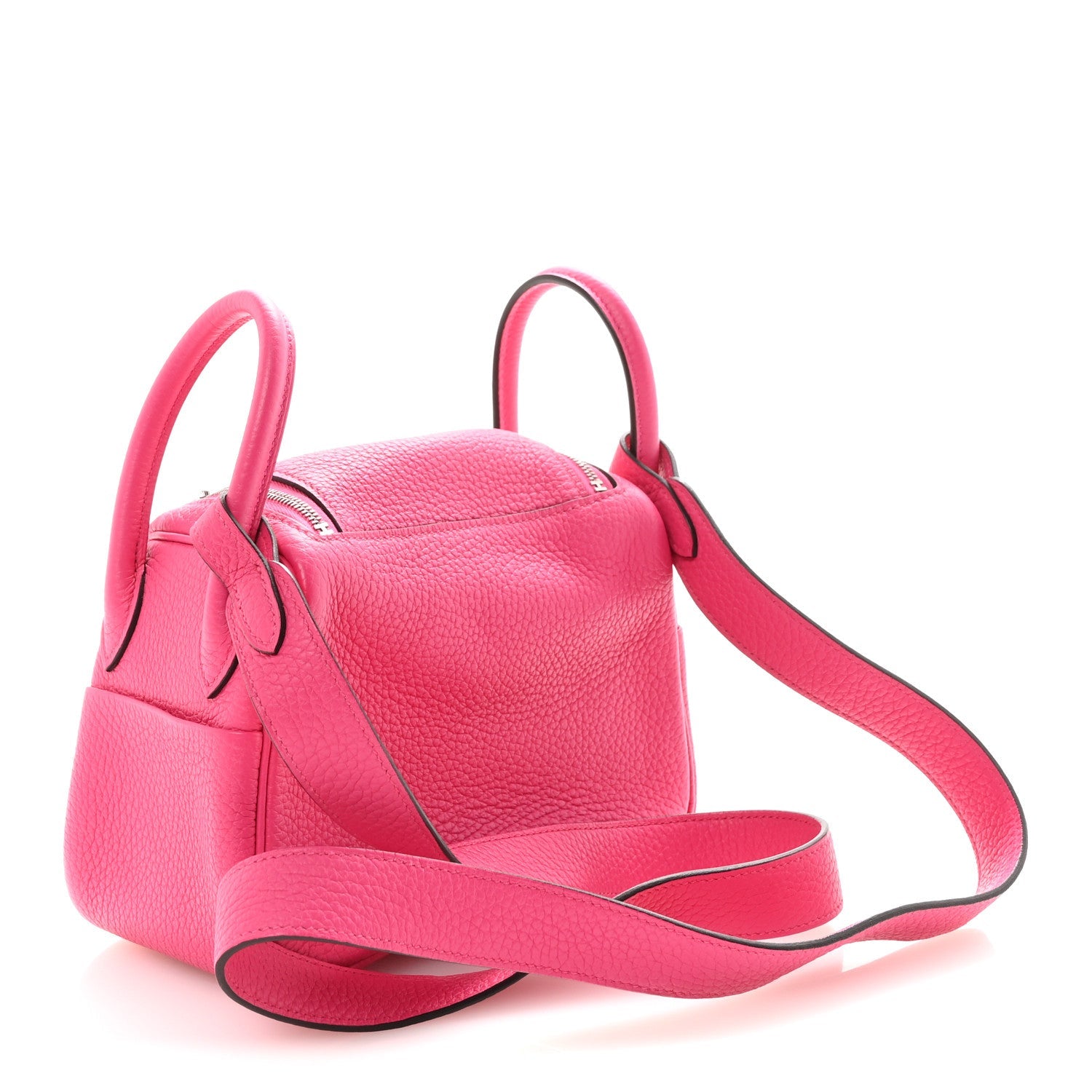 Taurillon Clemence Mini Lindy 20 Rose Shocking
