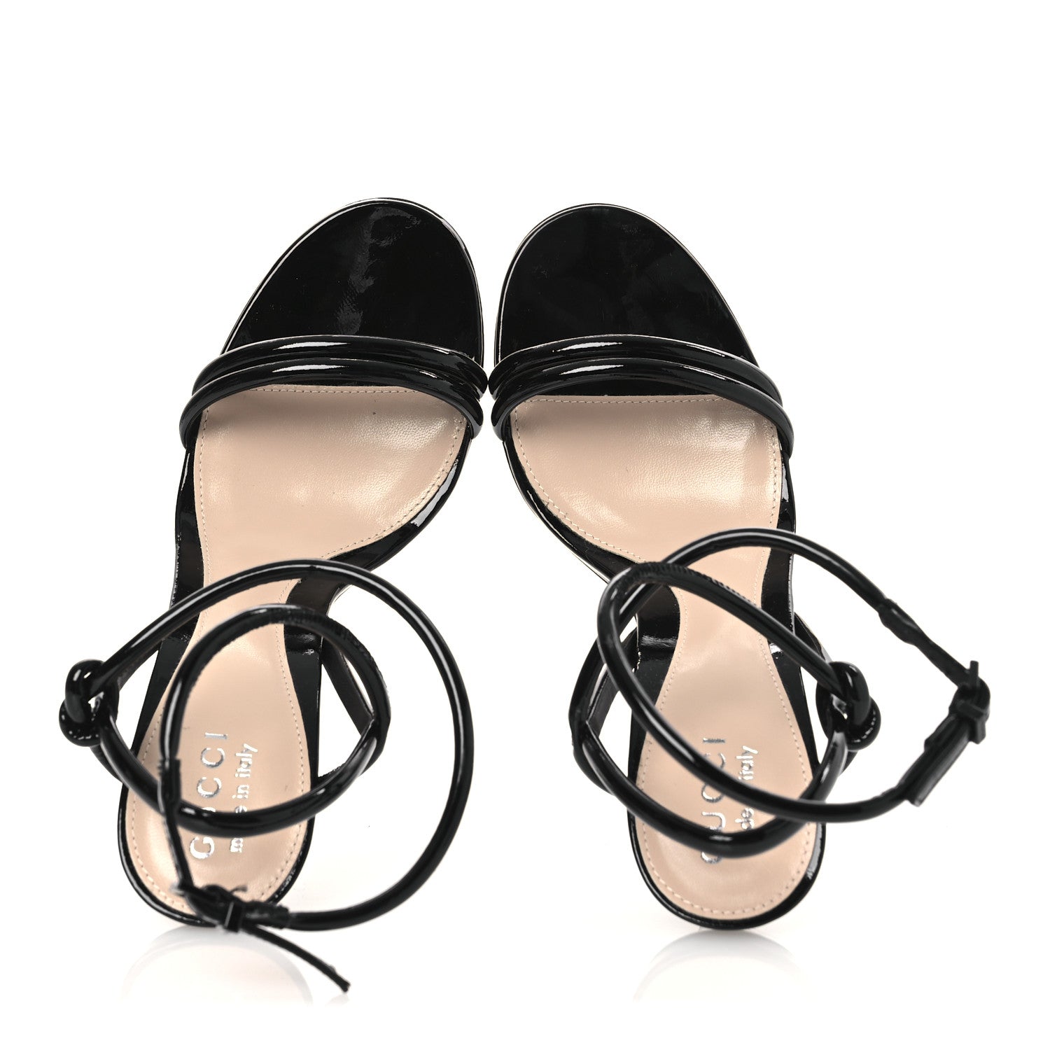 Patent Lambskin Walma 105 Sandals 36.5 Black