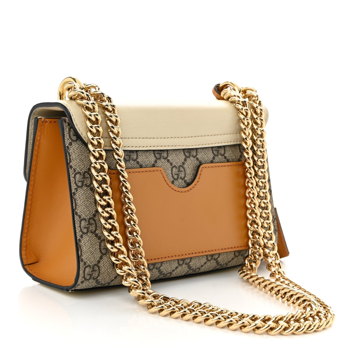 GG Supreme Monogram Calfskin Small Padlock Shoulder Bag Beige Mystic White Sun Oil