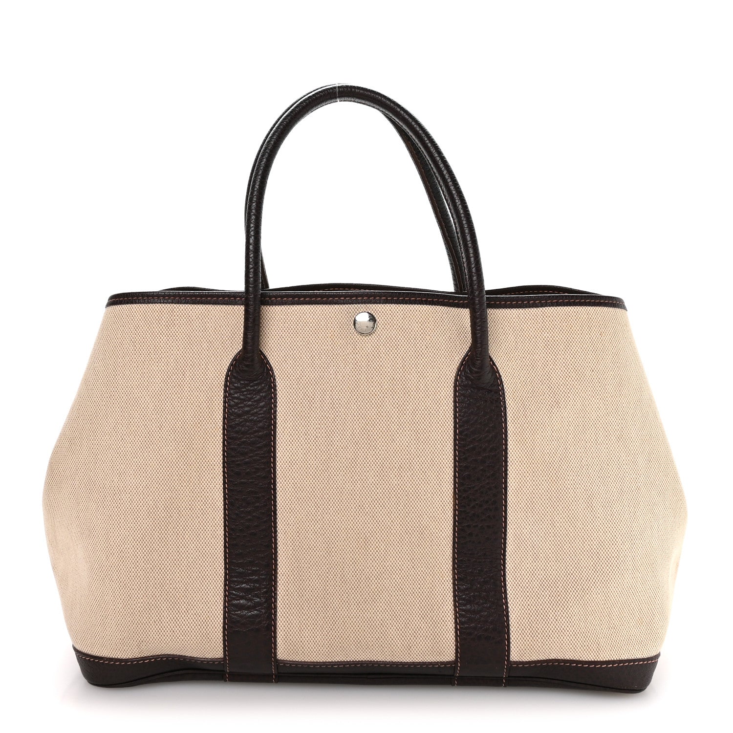 Buffle Skipper Toile Garden Party 36 MM Tote Marron Fonce