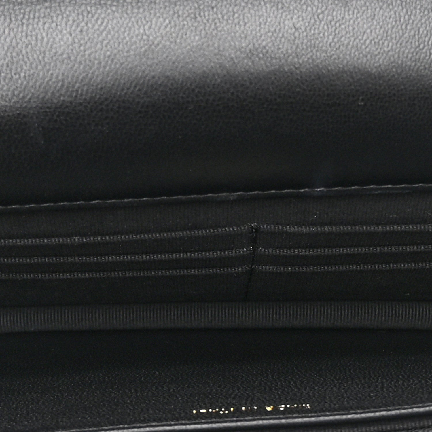 Lambskin Quilted Trendy CC Wallet On Chain WOC Black