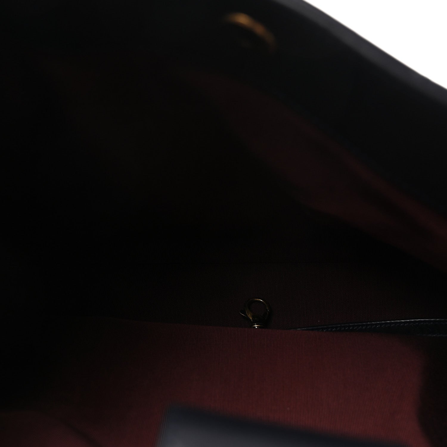 Glazed Calfskin Quilted Gold Bar Tote Dark Navy Blue
