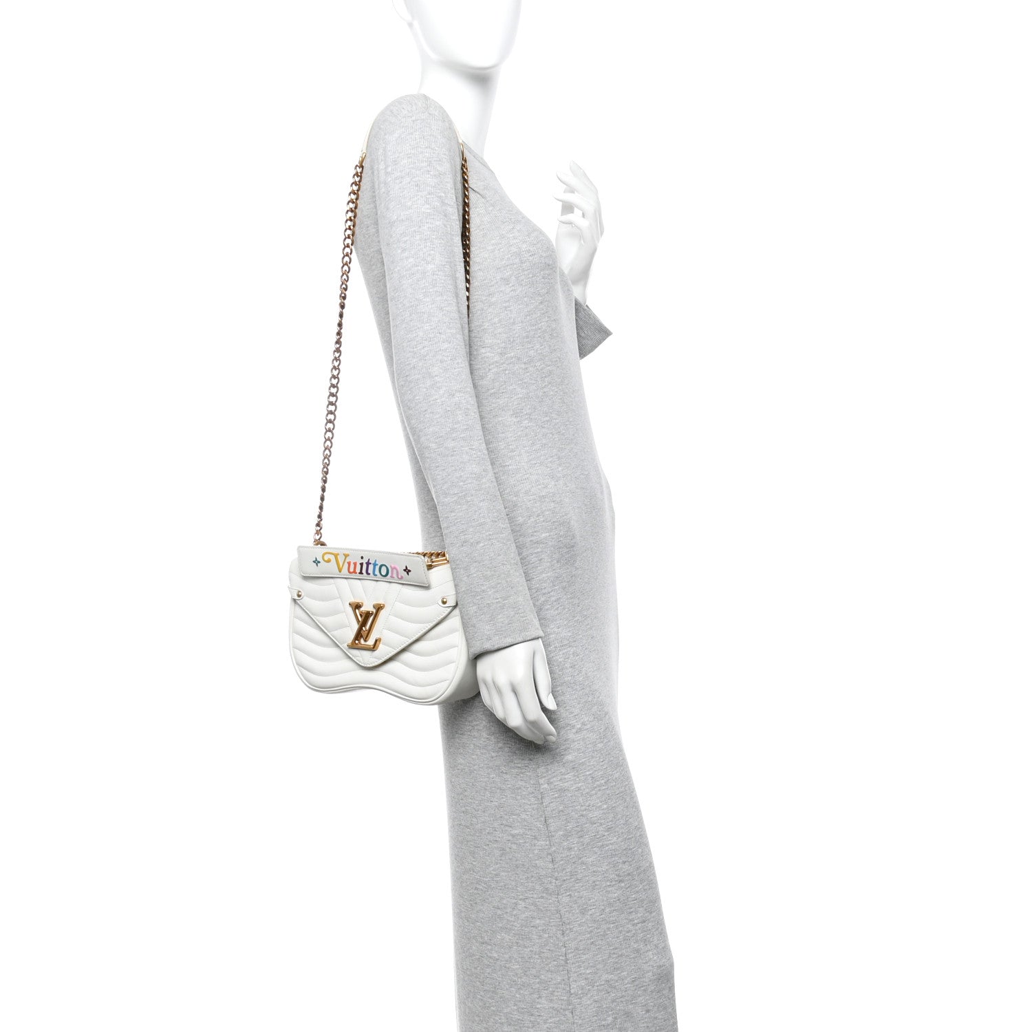 Calfskin New Wave Chain PM White