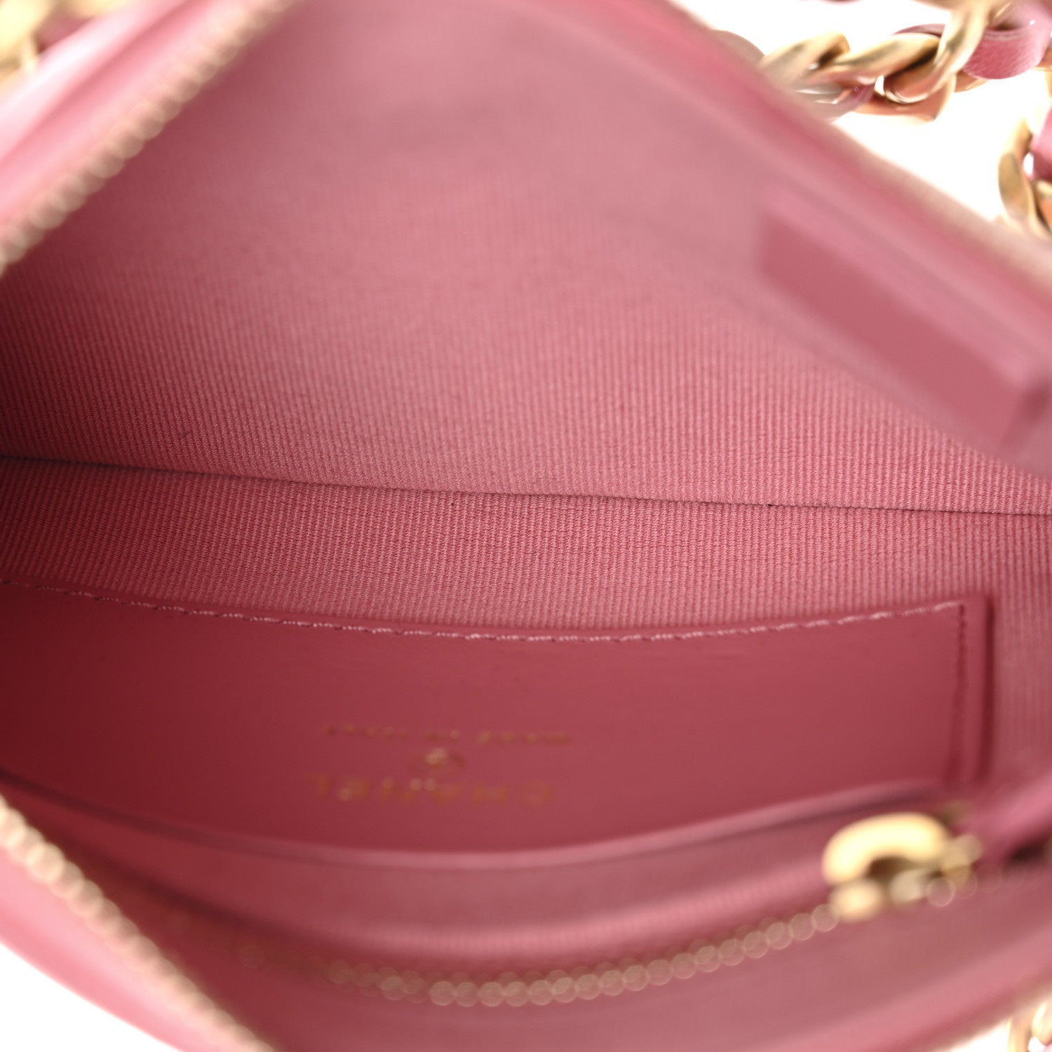 Lambskin Quilted Chain Around Top Handle Mini Bag Pink
