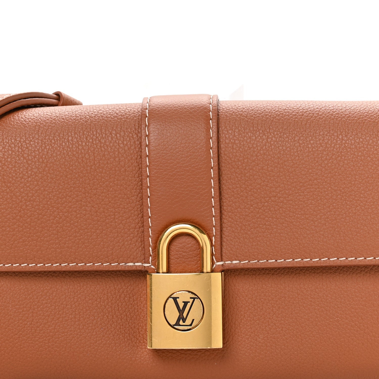 Grained Calfskin Low Key Wallet On Chain Cognac