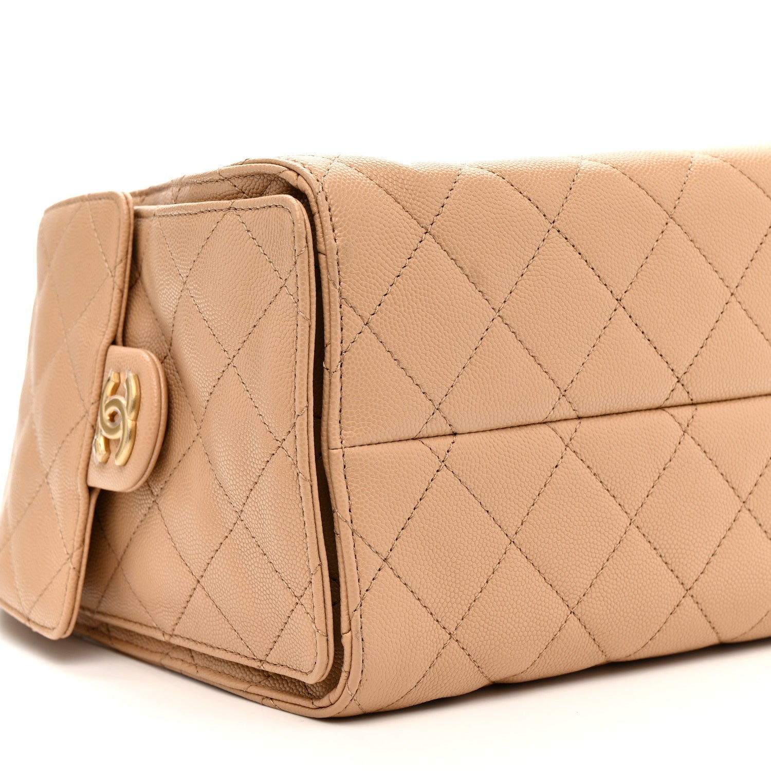 Caviar Quilted Small Chanel 25 Handbag Dark Beige