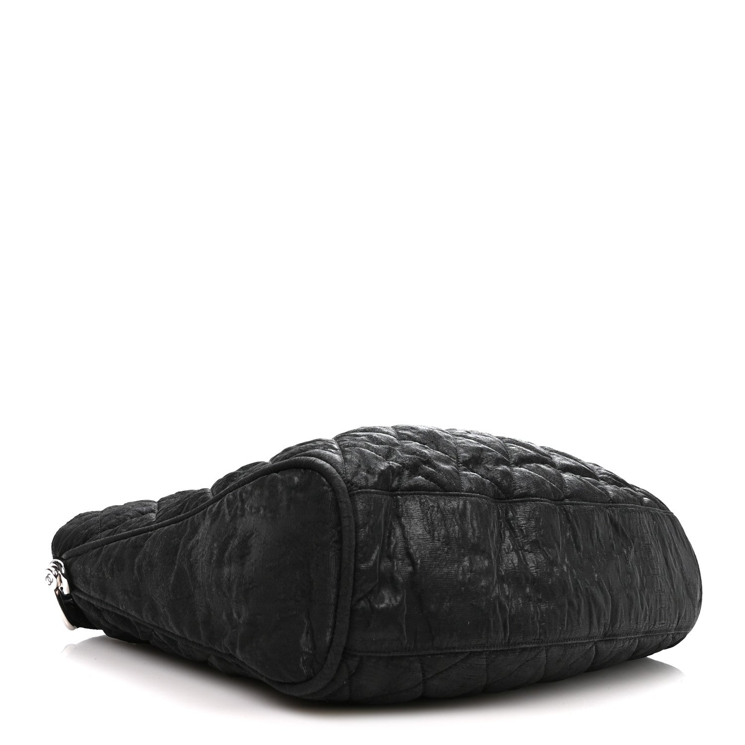 Crinkled Coated Canvas Le Marais Hobo Black