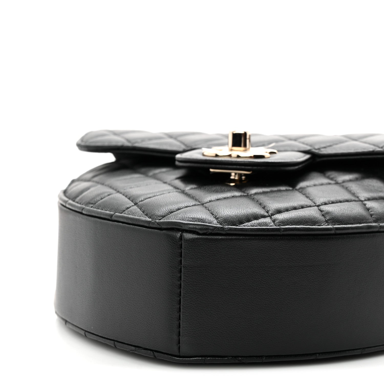 Lambskin Quilted Large CC In Love Heart Bag Black