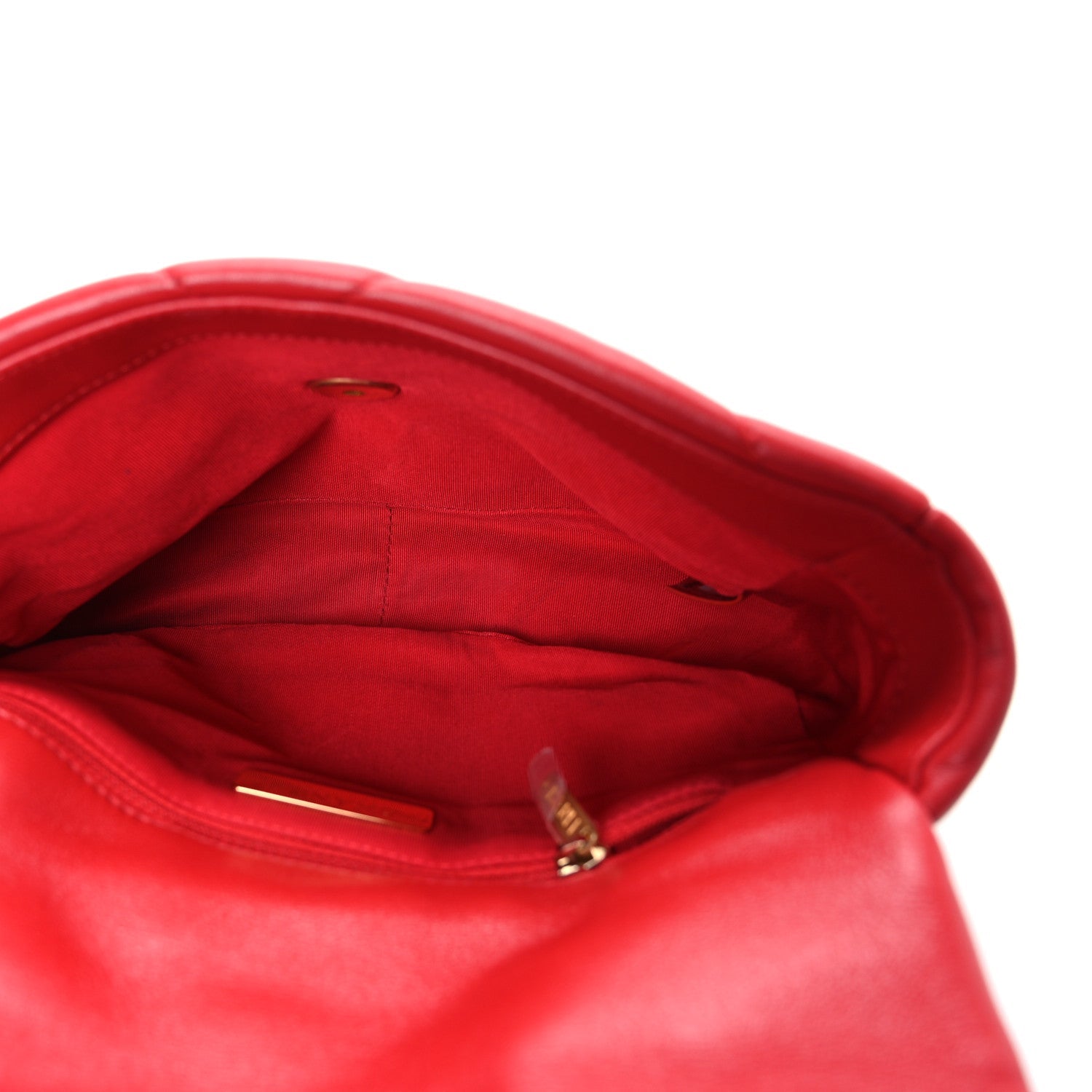 Lambskin Quilted Medium Chanel 19 Flap Red