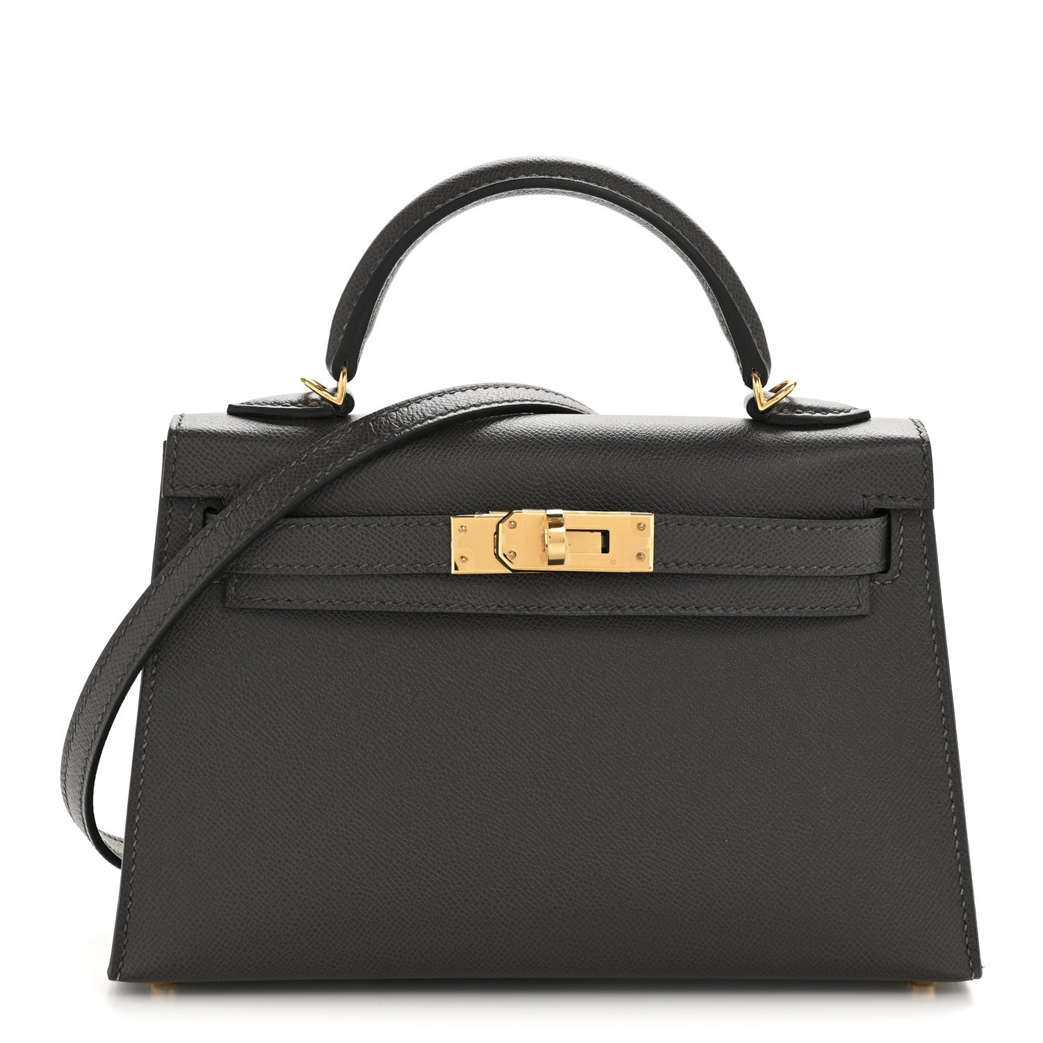 Madame Calfskin Mini Kelly Sellier 20 Graphite