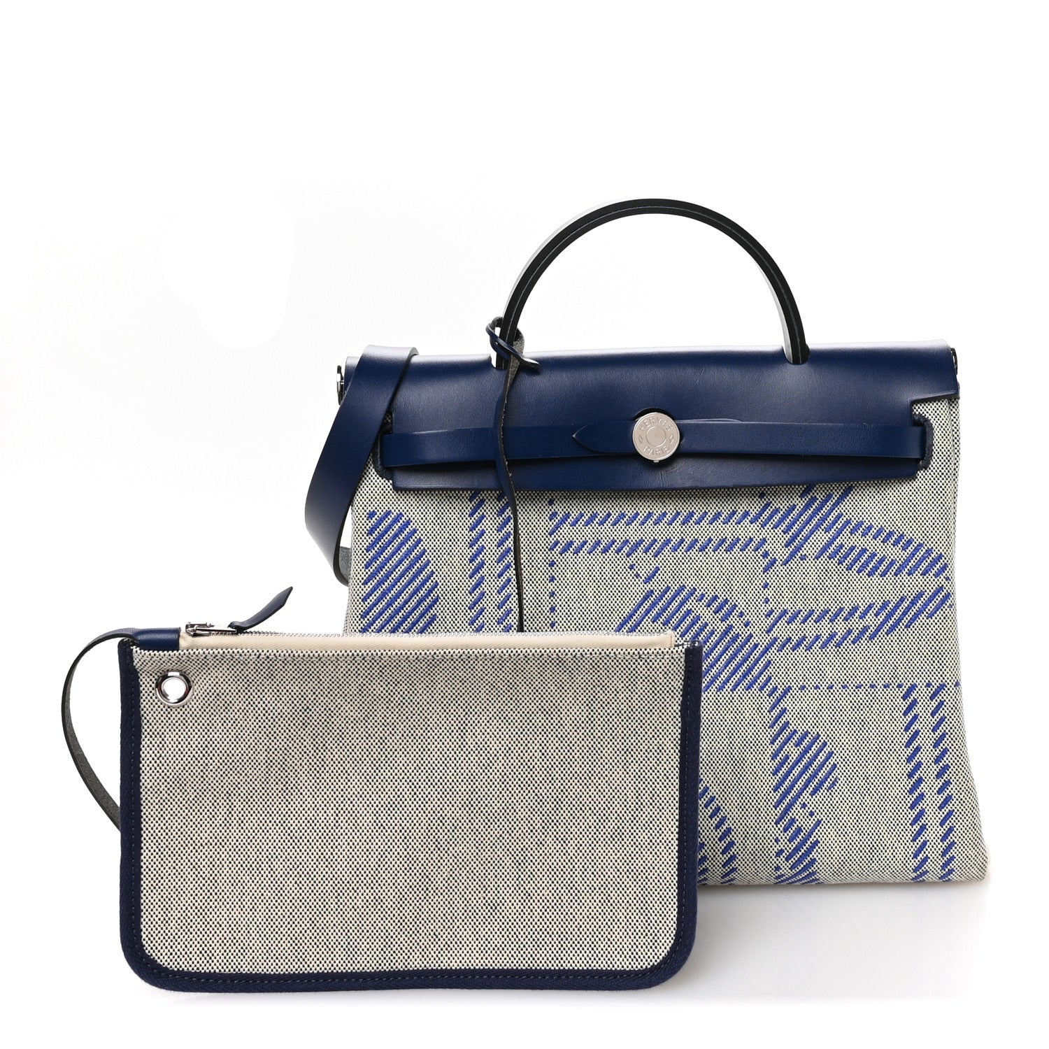 Vache Hunter Toile H Brides de Gala Herbag Zip Retourne 31 PM Bleu De France Ecru Saphir