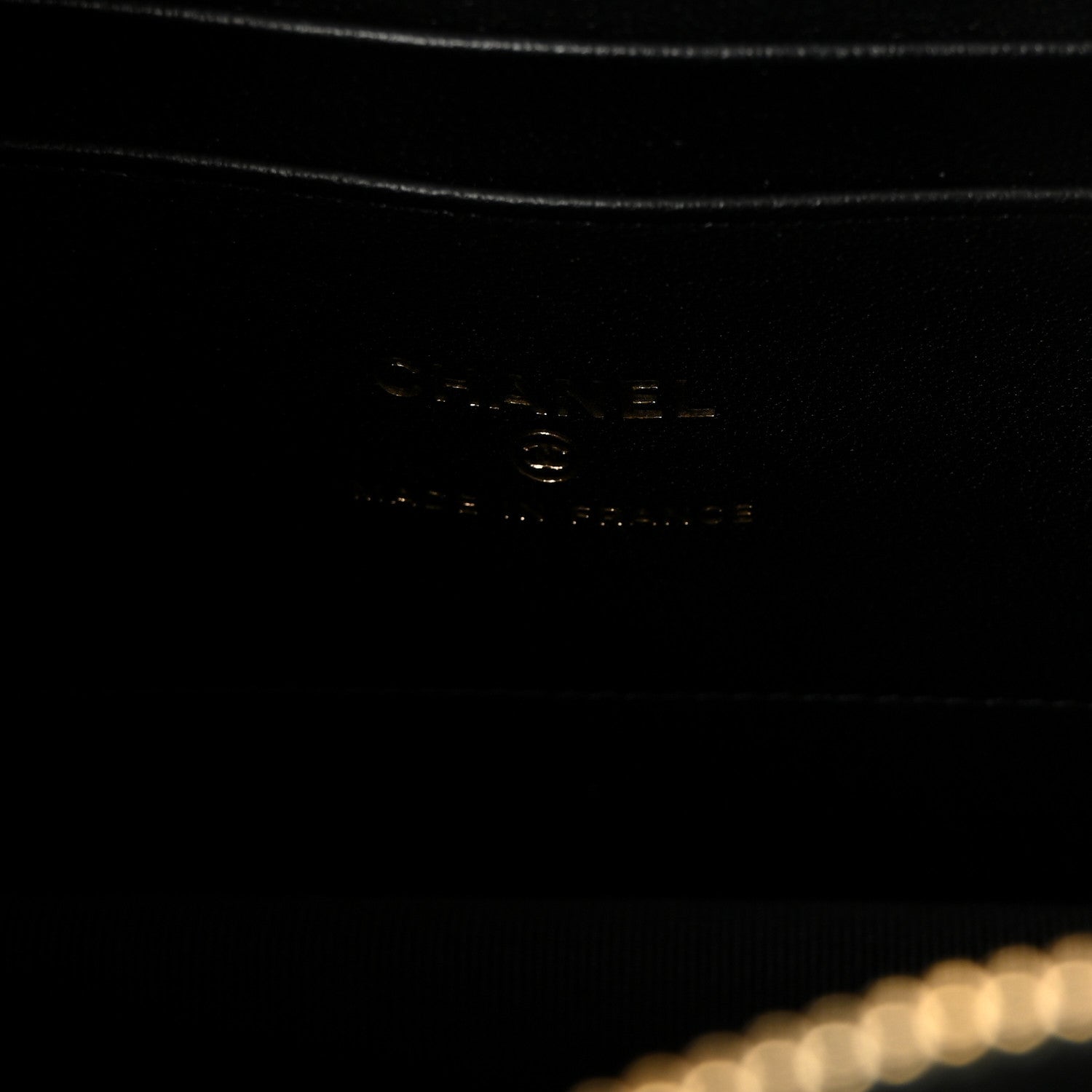 Lambskin Quilted CC Pouch Wristlet Black