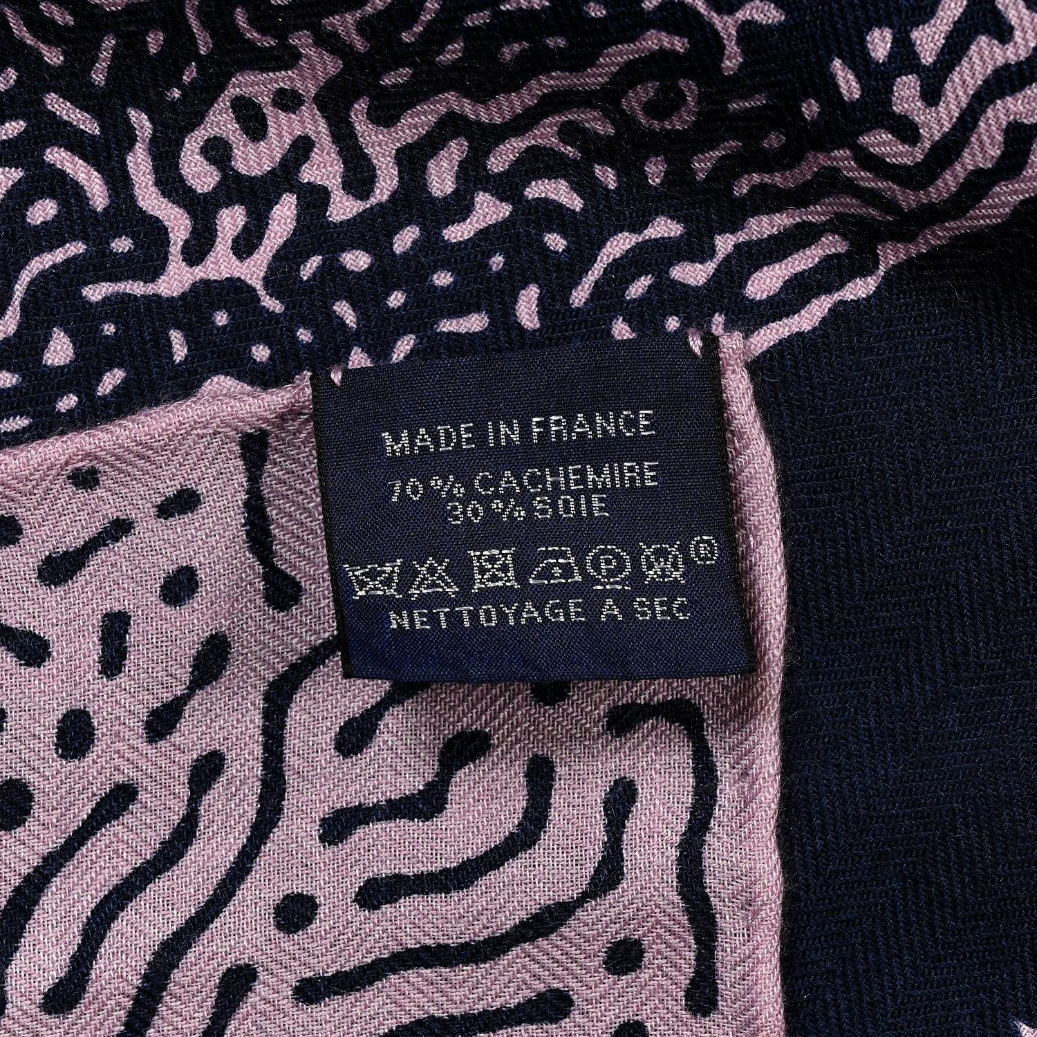 Silk Cashmere Clair De Lune Shawl 140 Marine Vieux Rose