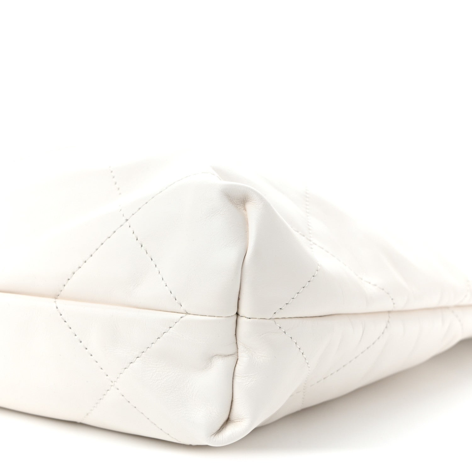 Shiny Calfskin Quilted Small Chanel  White