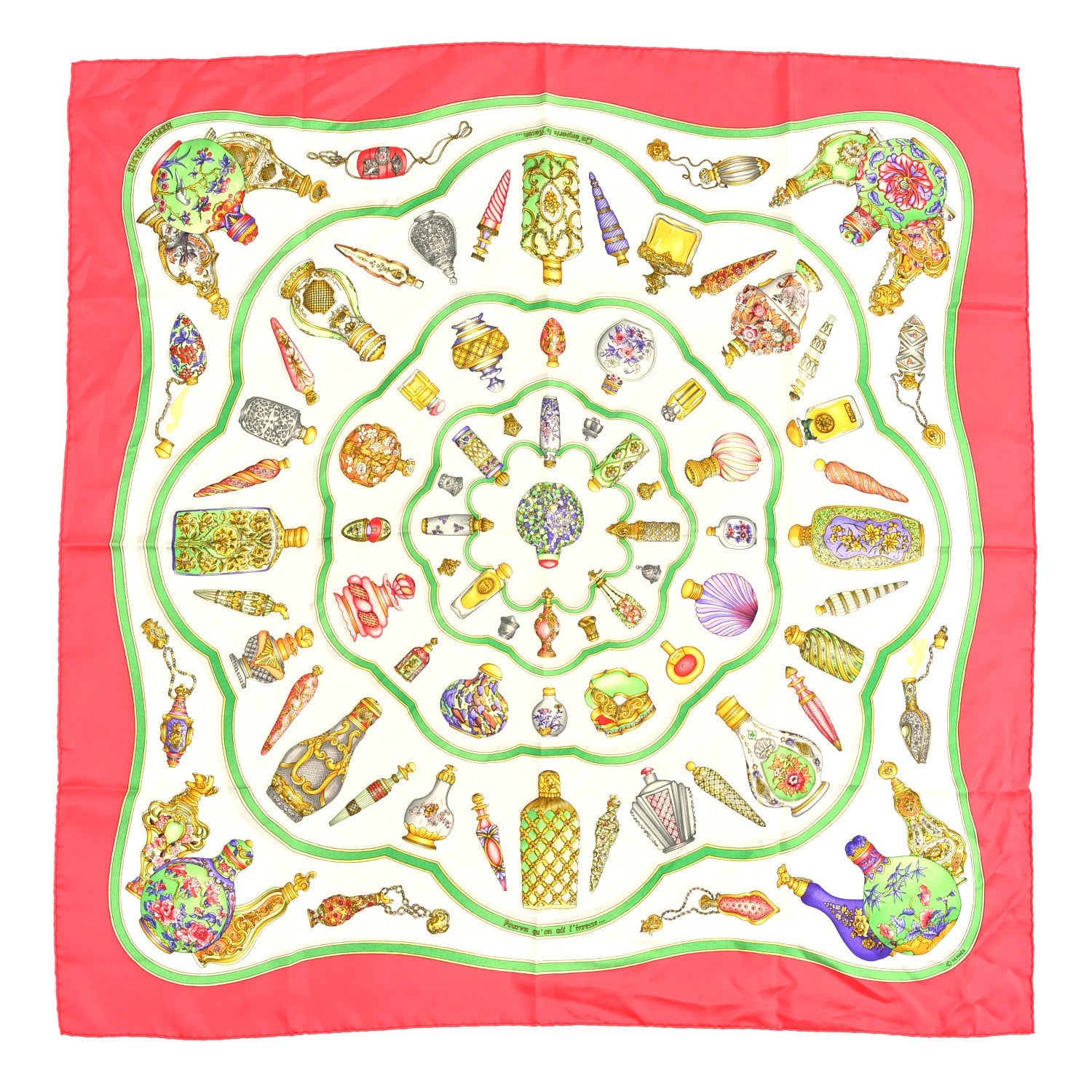 Silk Qu Importe Le Flacon Scarf 90 Pink Multicolor