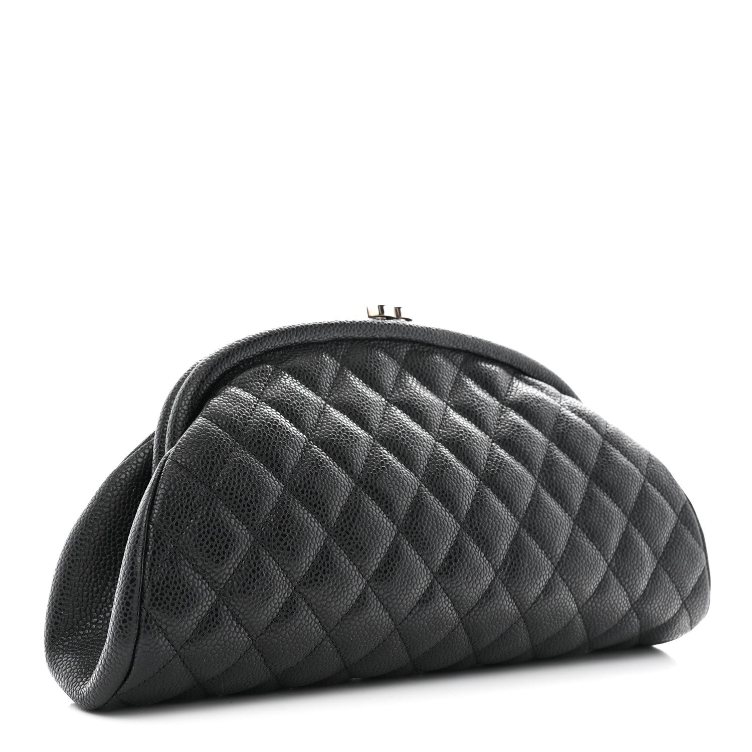 Caviar Quilted Timeless Clutch Black