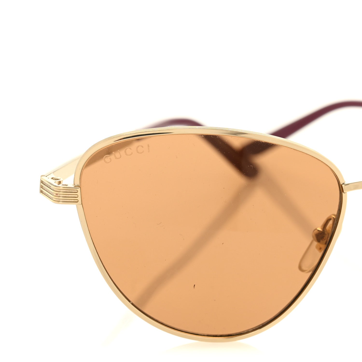 Metal Cat Eye Sunglasses Gold Purple