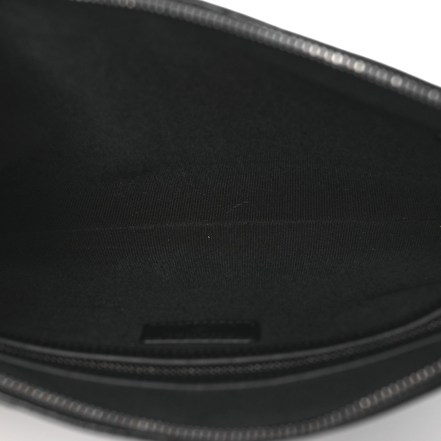 Calfskin Crocodile Embossed Quilted Medium Gabrielle Cosmetic Case Black