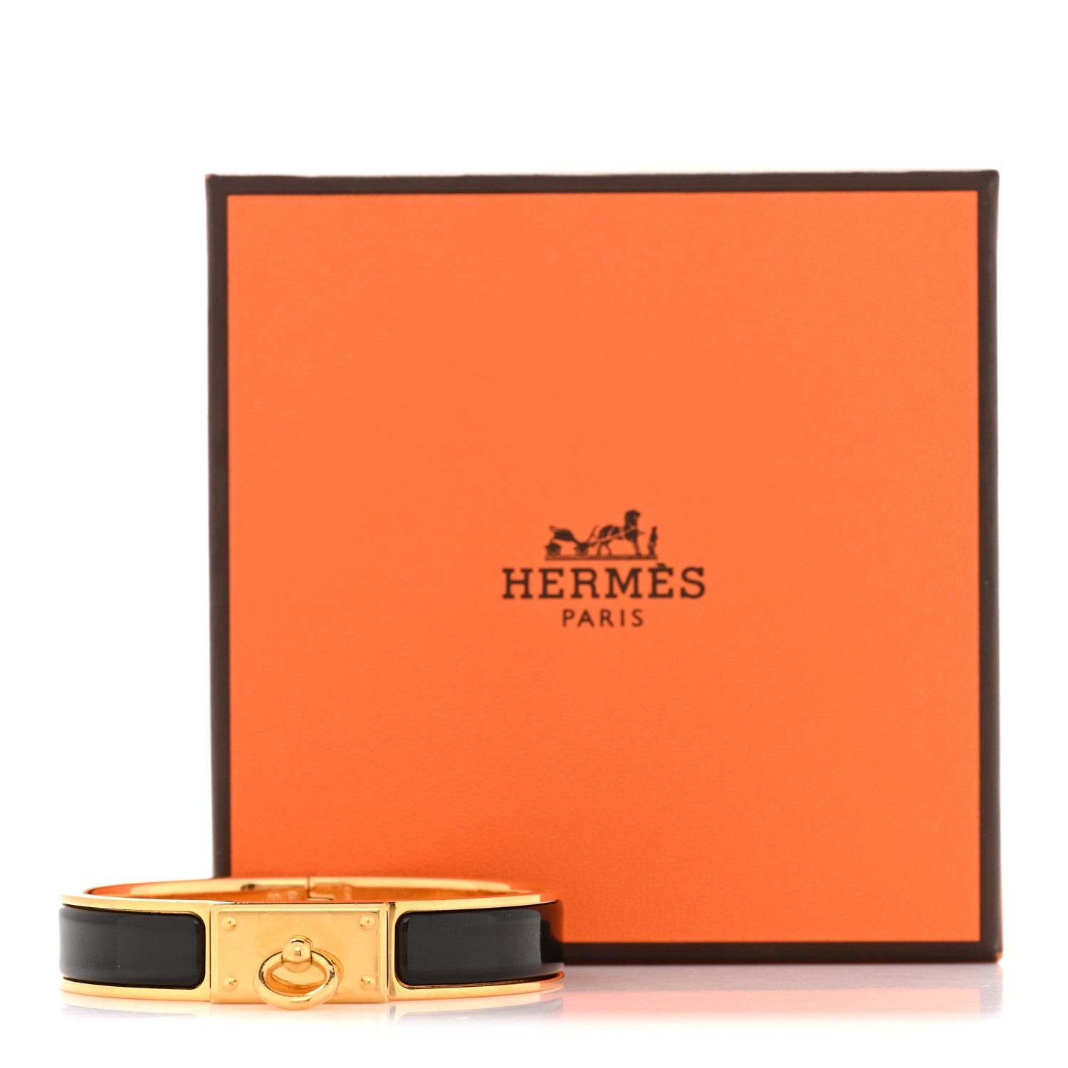 Enamel Clic Anneau Bracelet GM Black