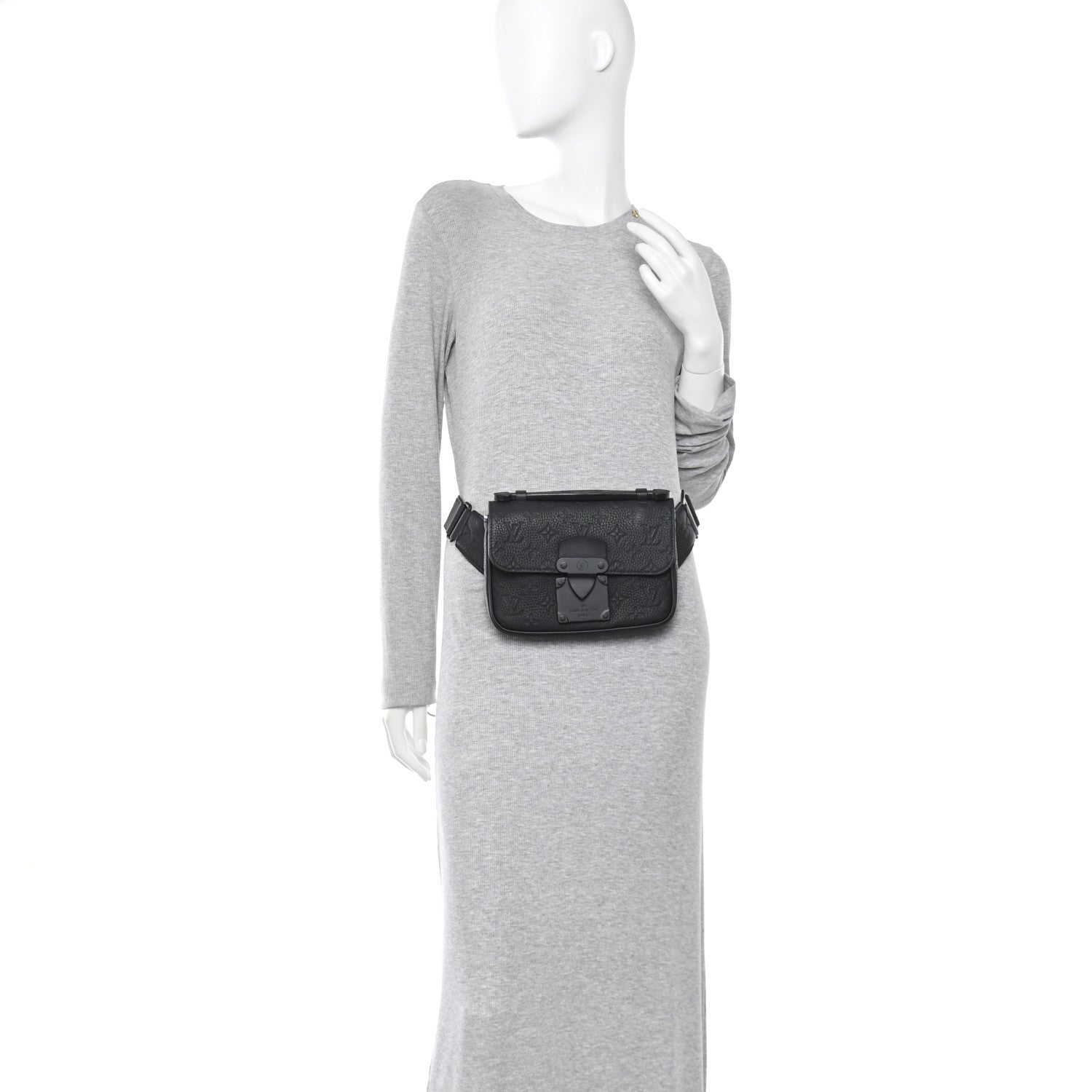 Taurillon Monogram S Lock Sling Bag Black