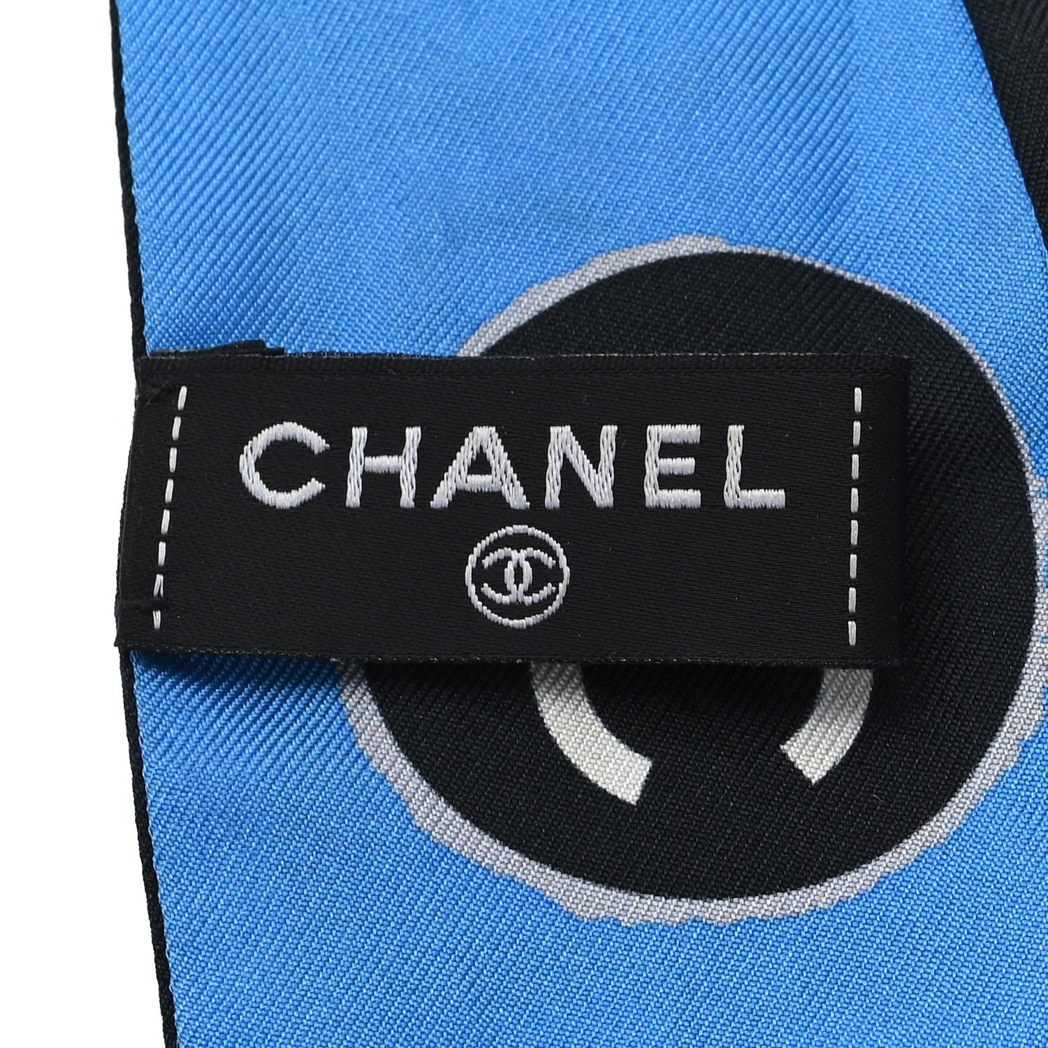 Silk CC Coco 31 Slim Bandeau Scarf Blue Black