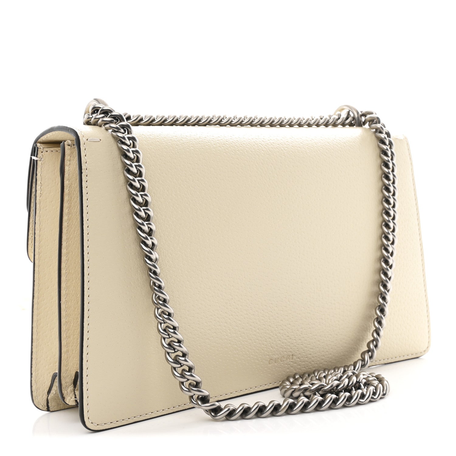 Textured Calfskin Crystal Small Dionysus Shoulder Bag Mystic White