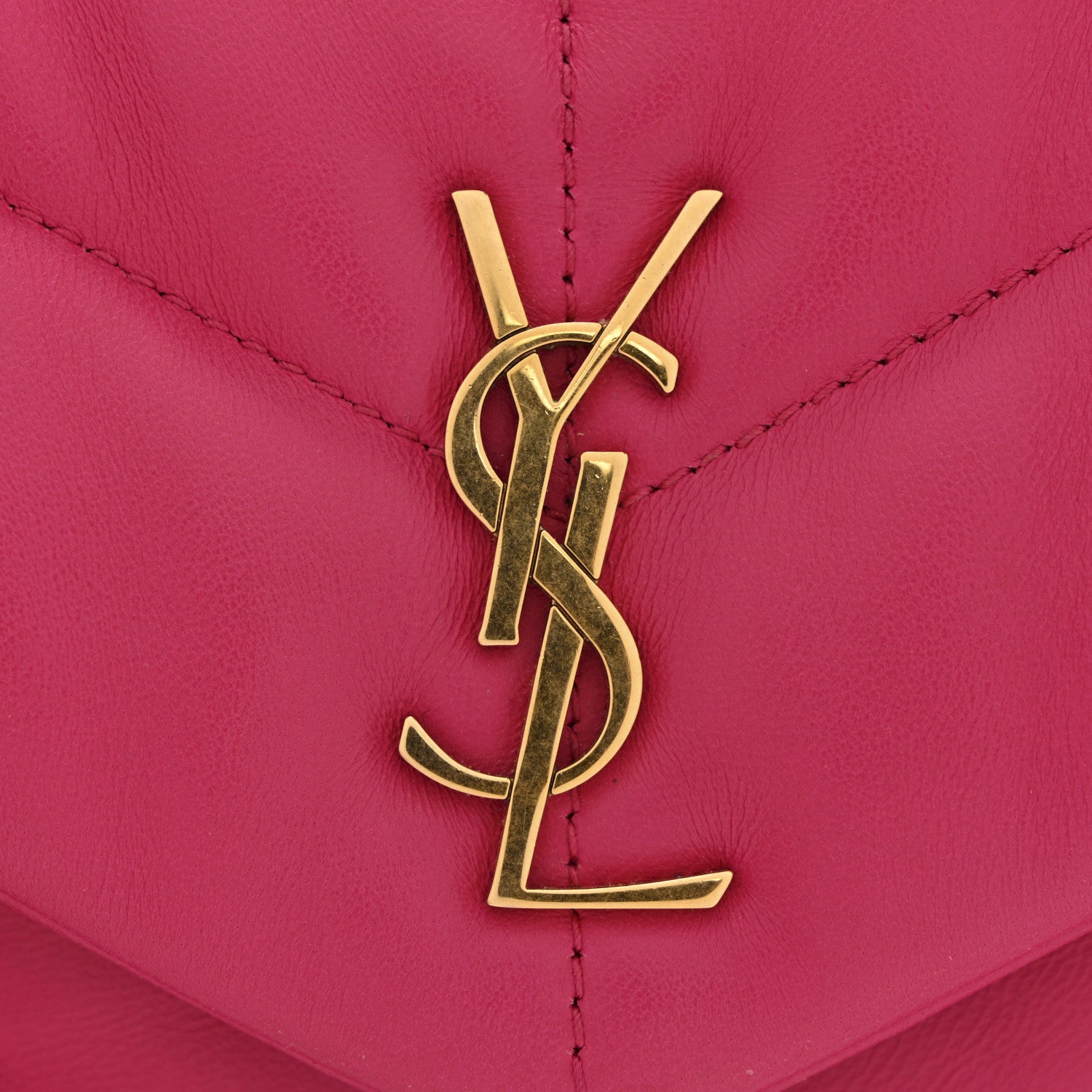Lambskin Quilted Toy Loulou Puffer Monogram Chain Satchel Bubblegum
