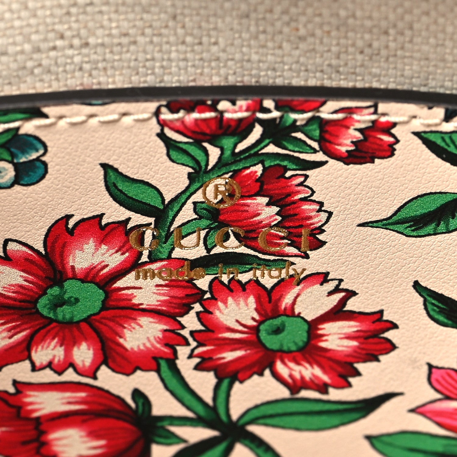 Calfskin Matelasse Diagonal Brit Roses Print Mini Interlocking G Heart Shoulder Bag  White Multicolor