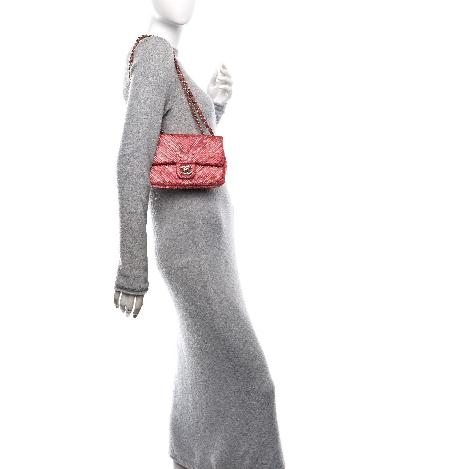 Metallic Goatskin Strass Small Flap Bag Pink