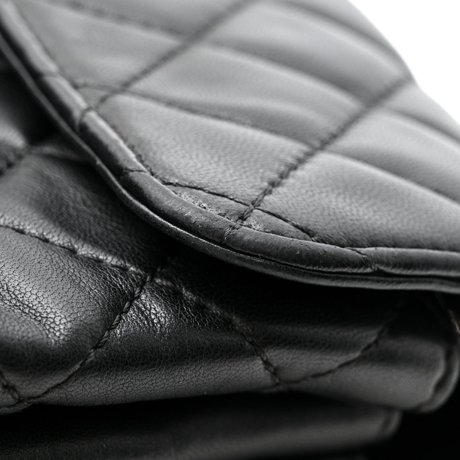 Lambskin Quilted Jumbo Chanel by 4 Flap Black