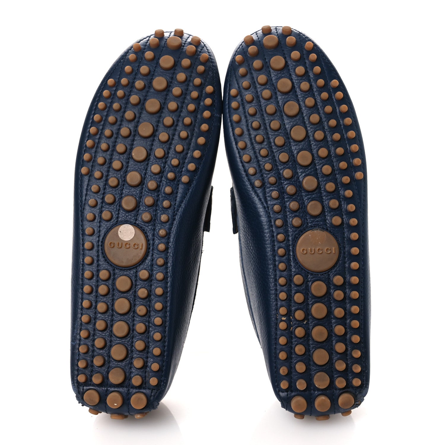Road Calfskin Web Mens Horsebit Driver Loafers 9 Maritime