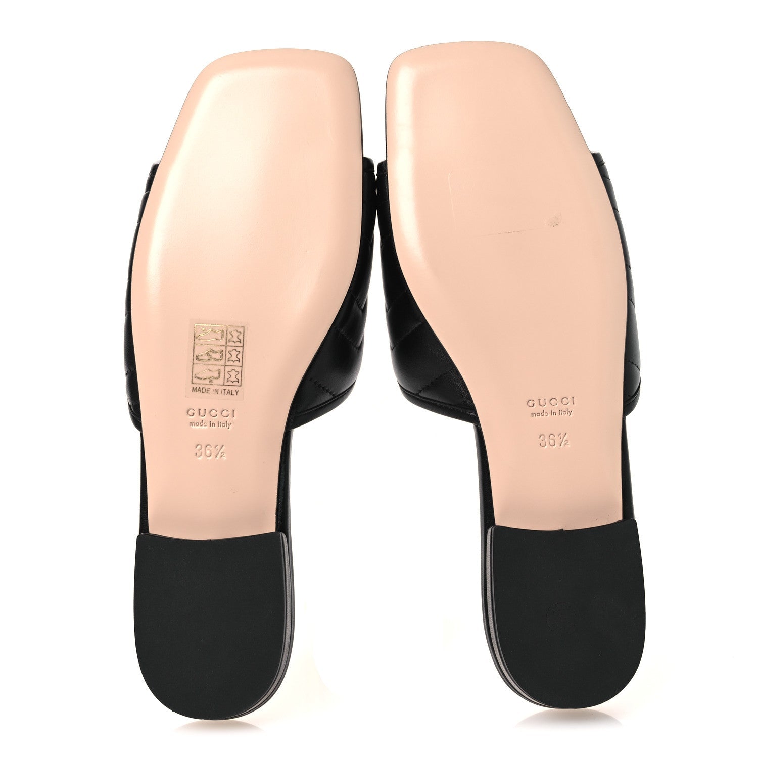 Nappa Matelasse GG Marmont Flat Slide Sandals 36.5 Black