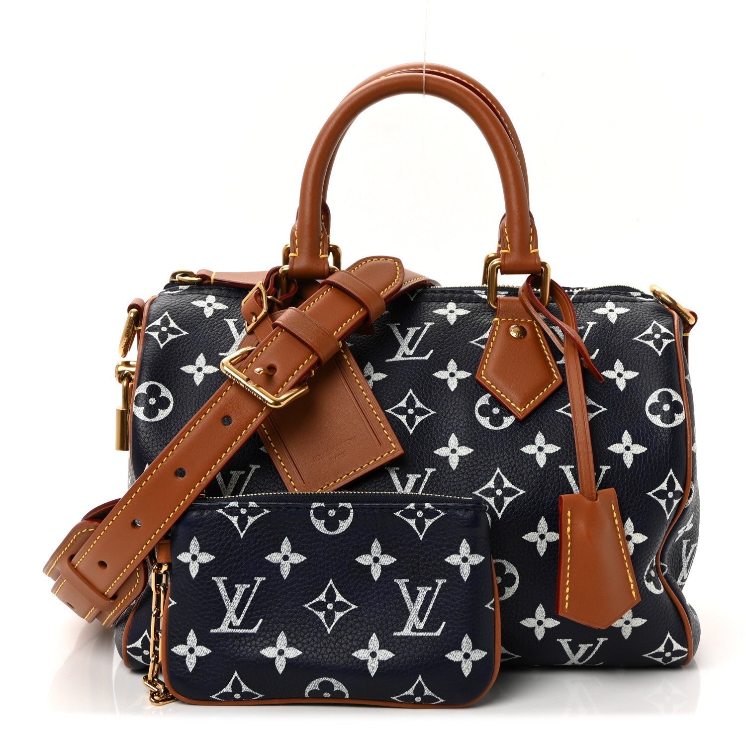 Calfskin Monogram Speedy P9 Bandouliere 25 Indigo