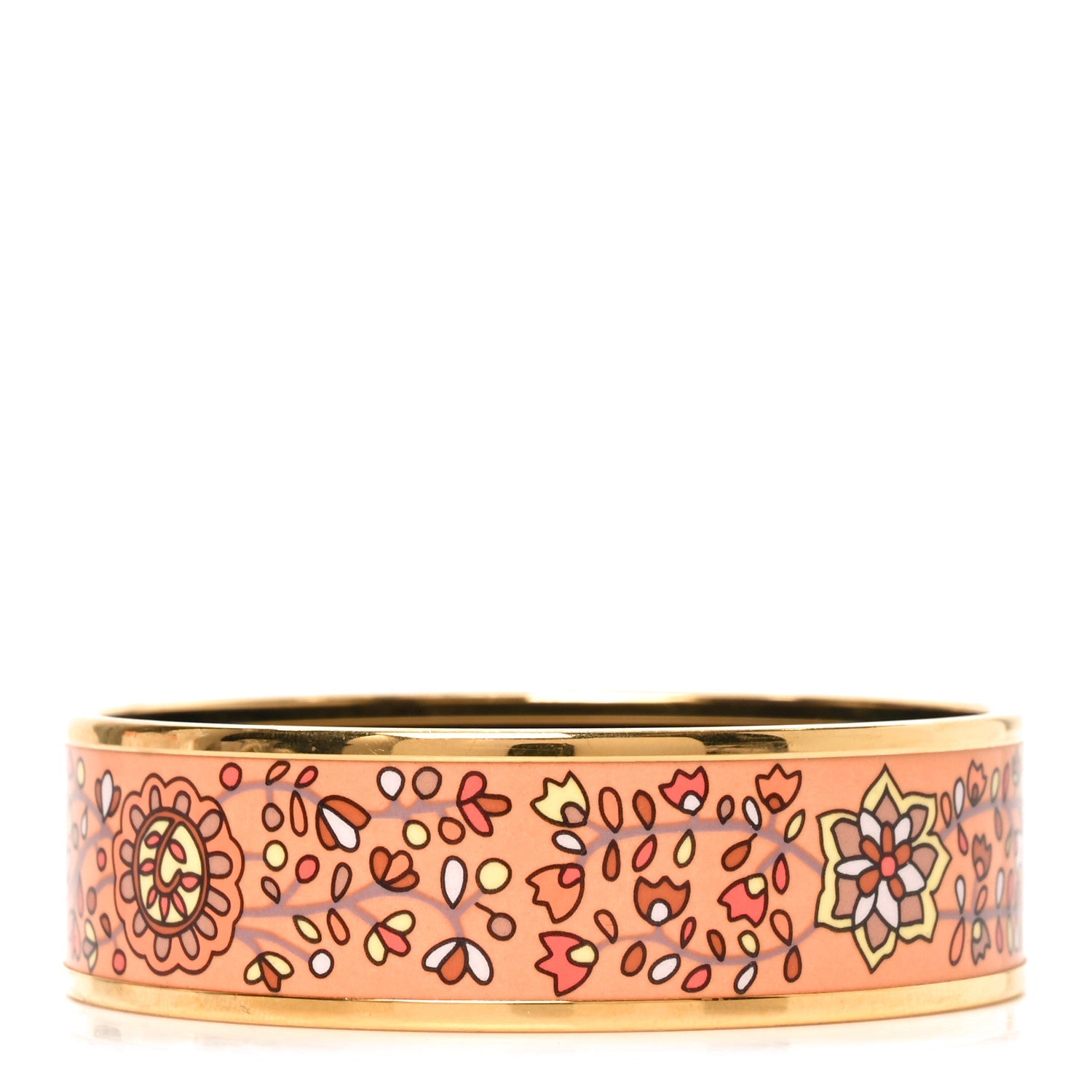 Enamel Printed Wide L'Arbre De Vie Bracelet 65 Orange