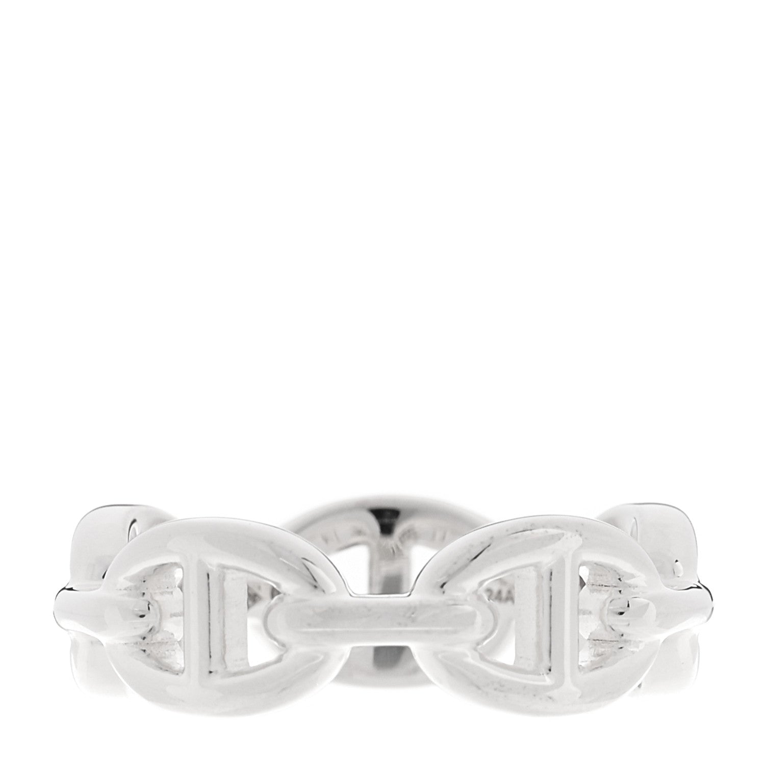 Sterling Silver PM Chaine d'Ancre Enchainee Band Ring 56 7.75