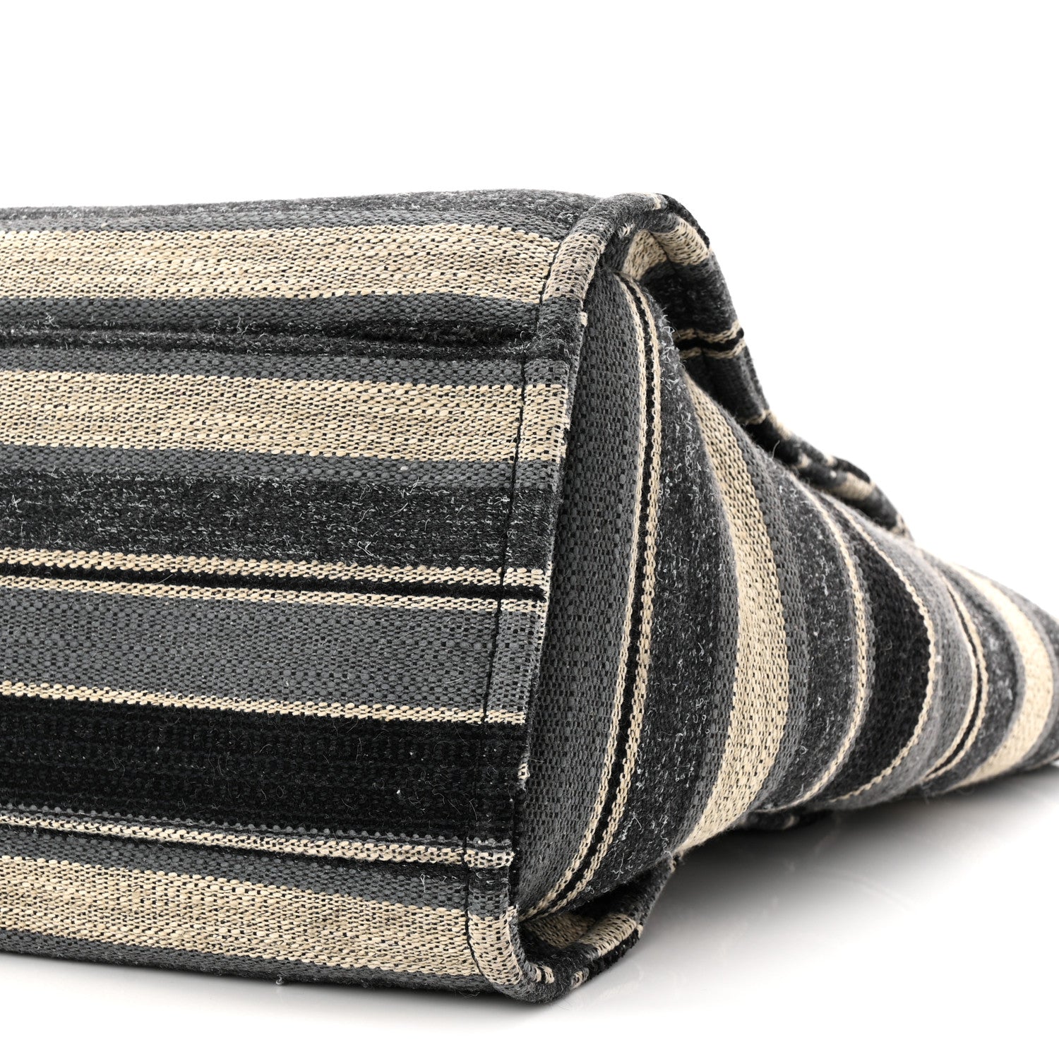 Striped Canvas Medium Deauville Black