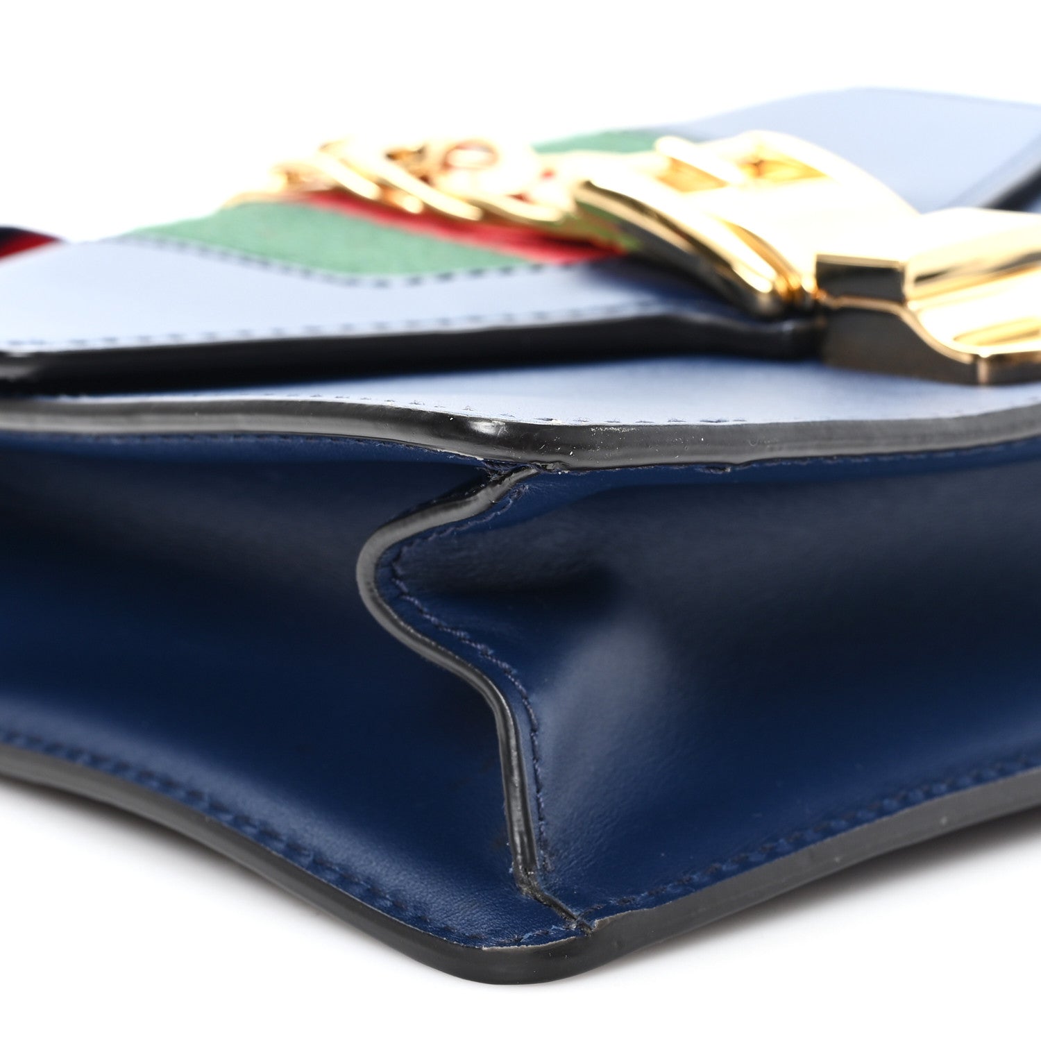 Calfskin Mini Sylvie Chain Shoulder Bag Blue Agata