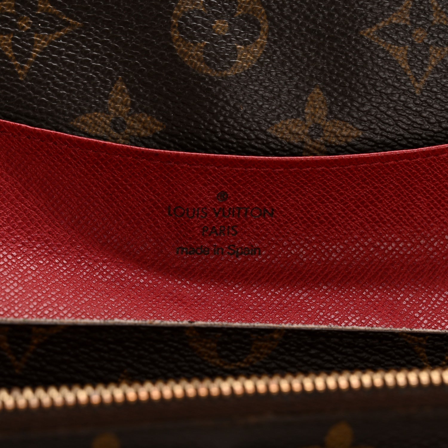 Damier Ebene Emilie Wallet Red