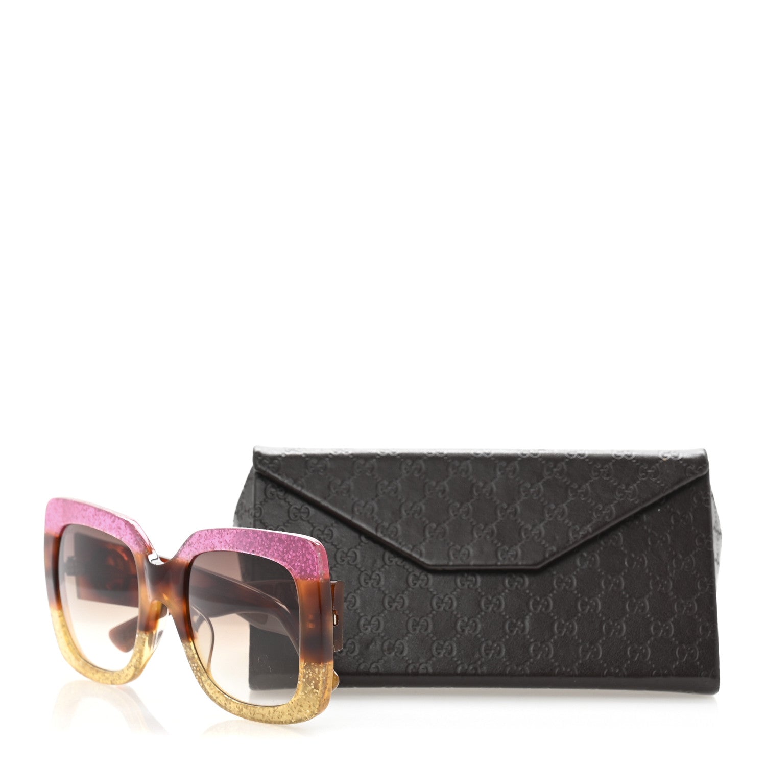 Square Frame GG0083S Sunglasses Glitter Pink Multi