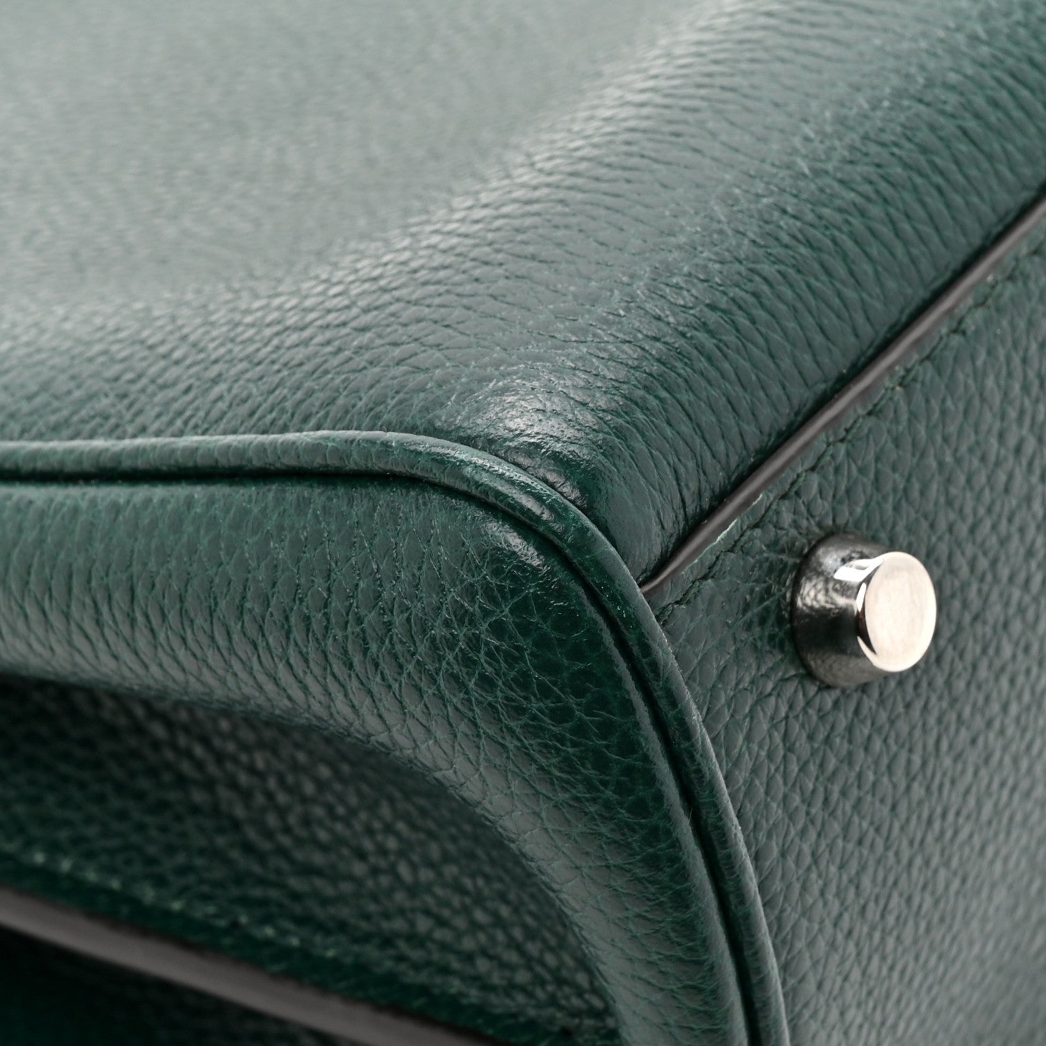 Grainy Calfskin Small Zumi Top Handle Bag Vintage Green