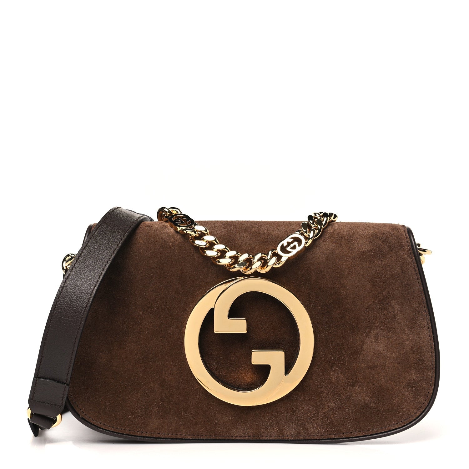 Suede Talco New Roxy Calfskin Blondie Chain Shoulder Flap Bag River Brown