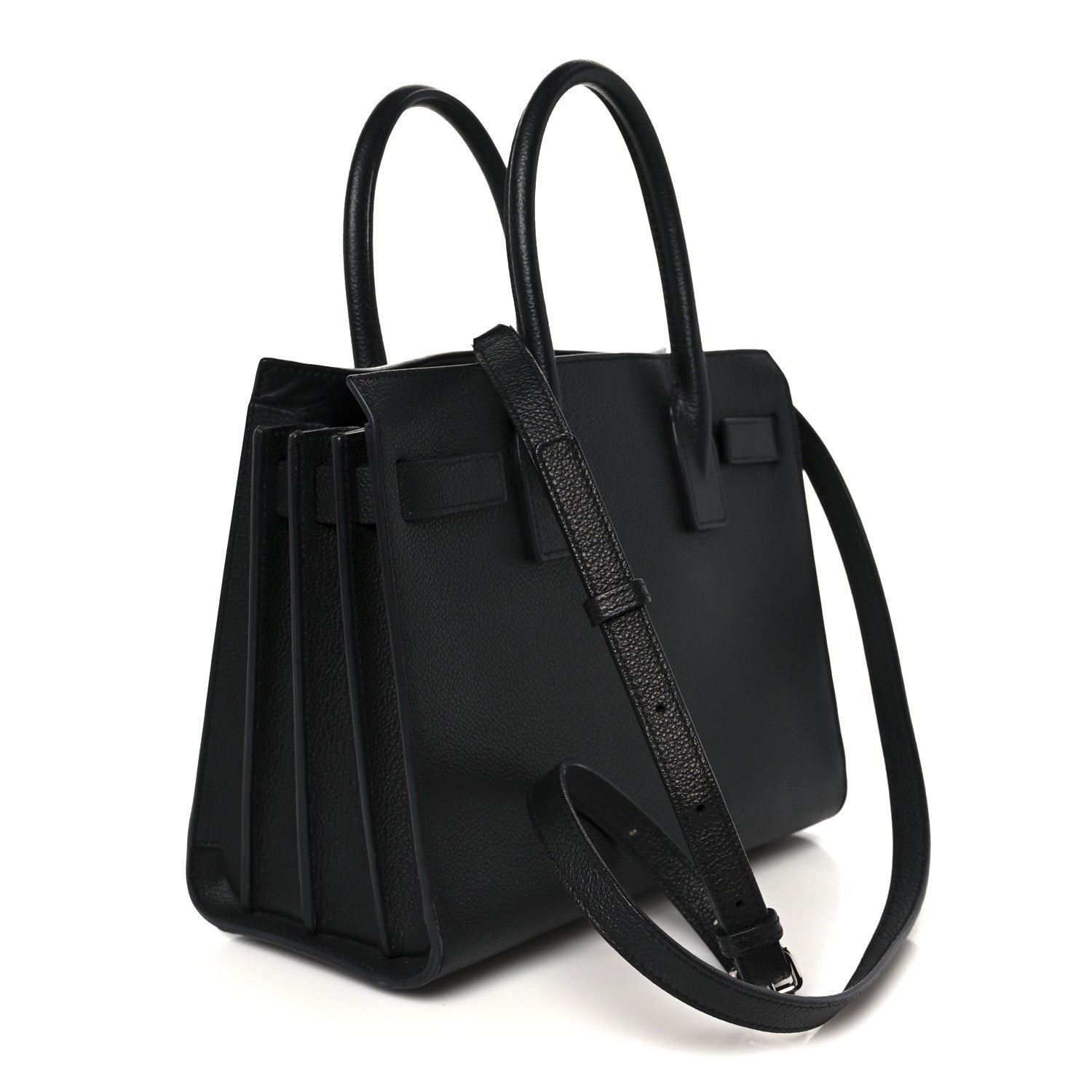 Grained Calfskin Baby Sac De Jour Black