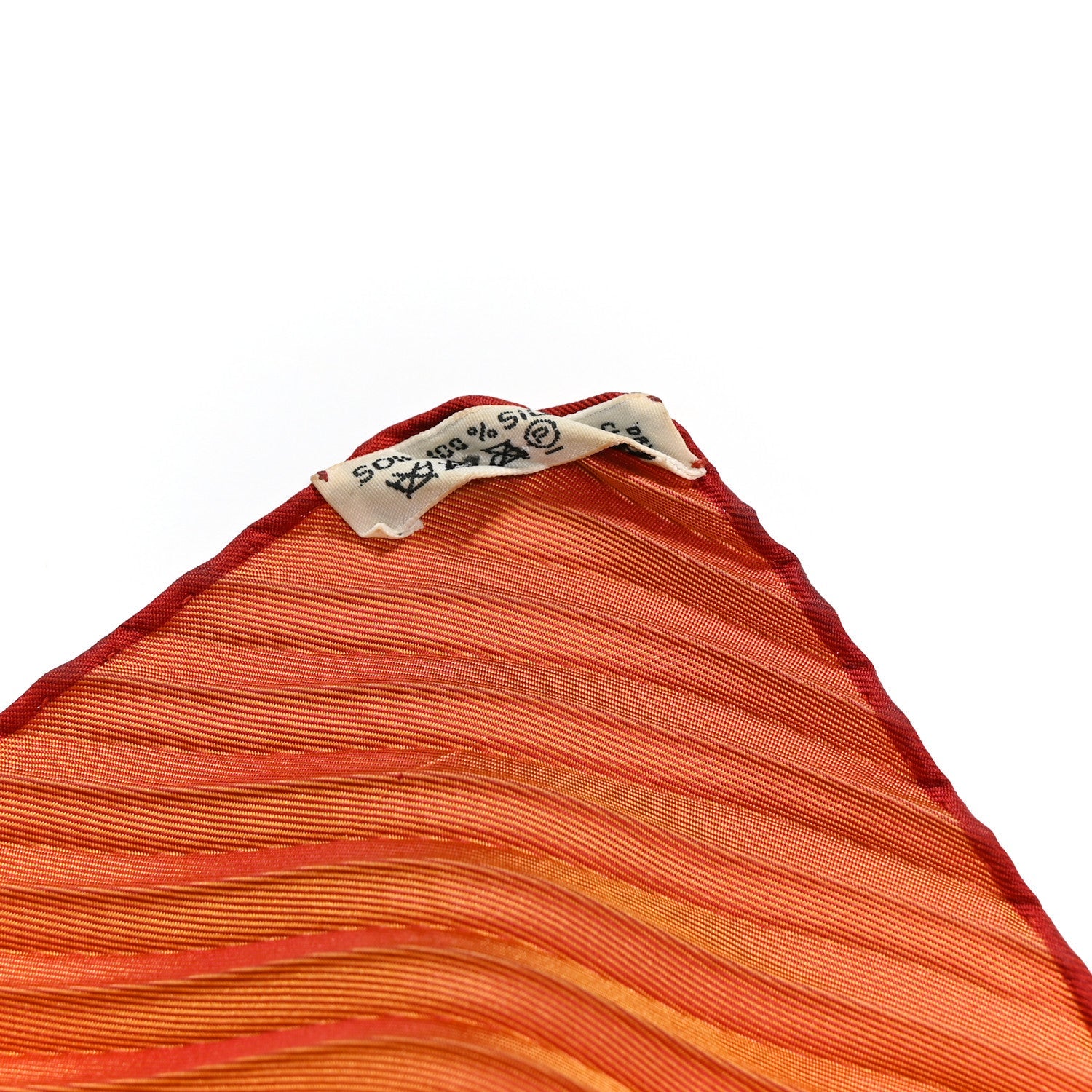 Silk Plisse Scarf Orange Multicolor