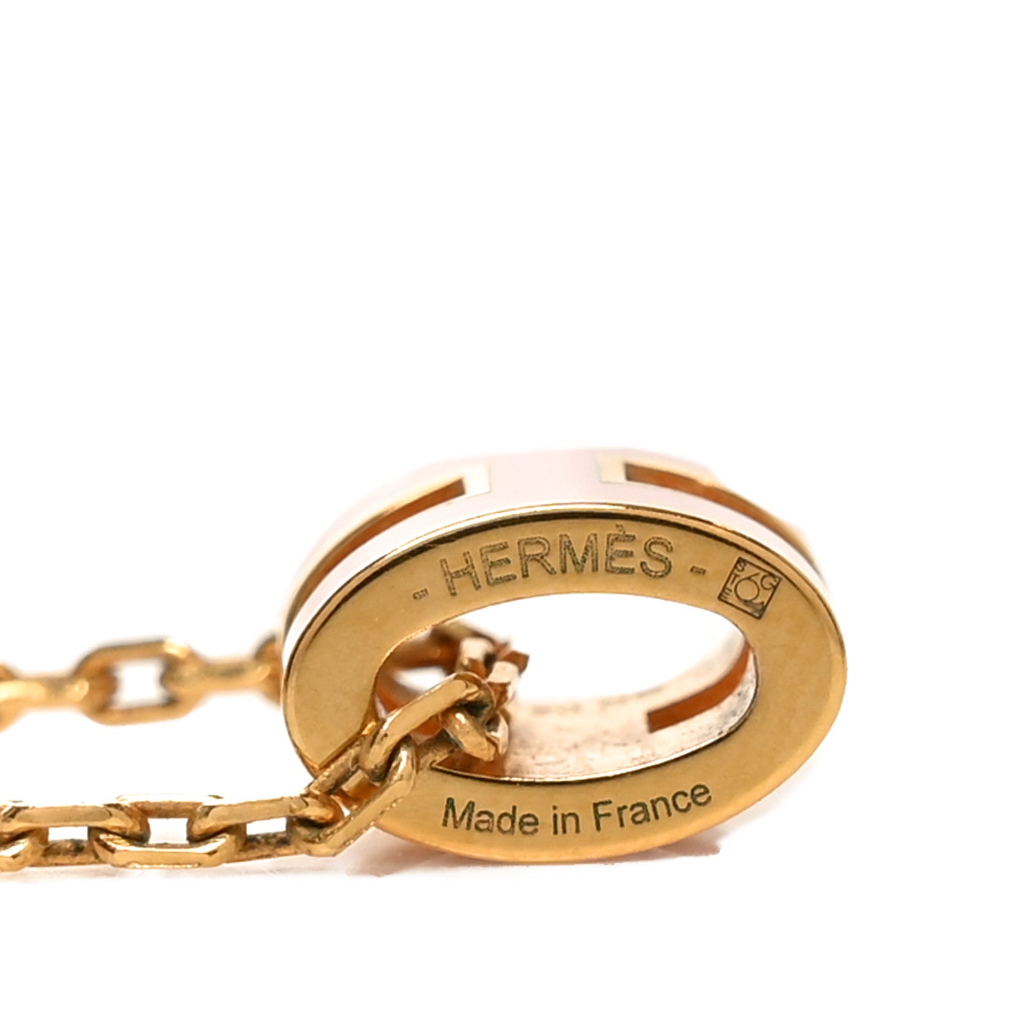 Lacquered Rose Gold Mini Pop H Pendant Necklace Rose Dragee