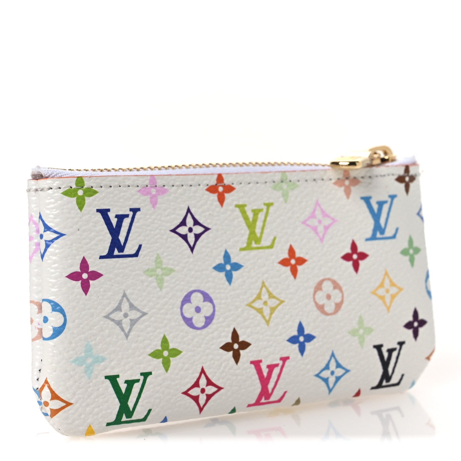 LV X TM Monogram Multicolor Key Pouch White