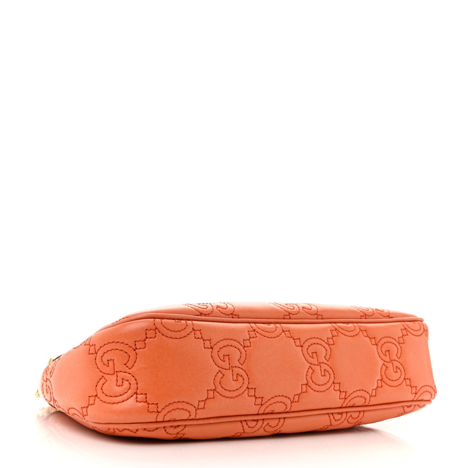 Calfskin GG Matelasse Chain Handbag Deep Orange Natural
