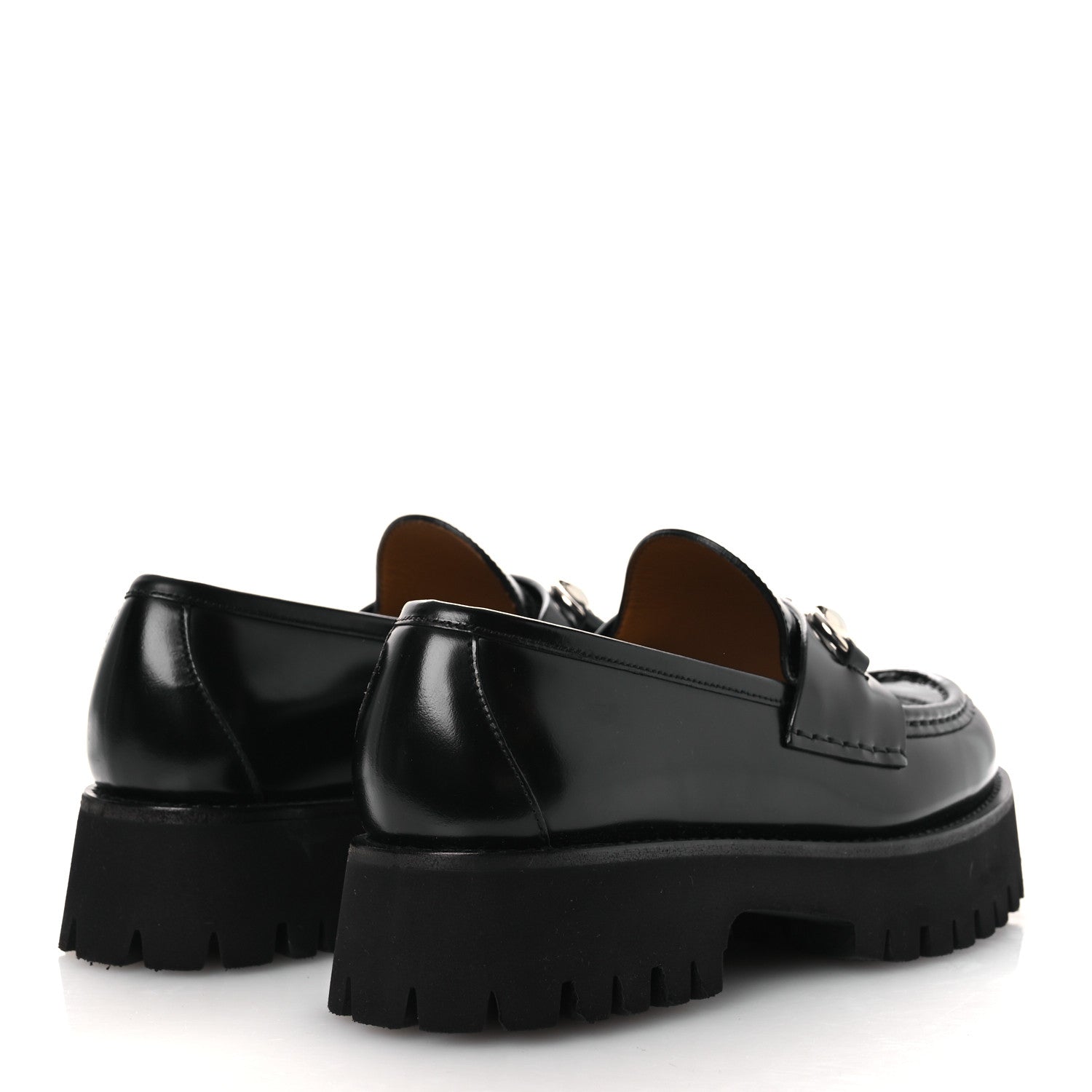 Cordovan Lux Womens Horsebit 45mm Platform Loafers 38.5 Black