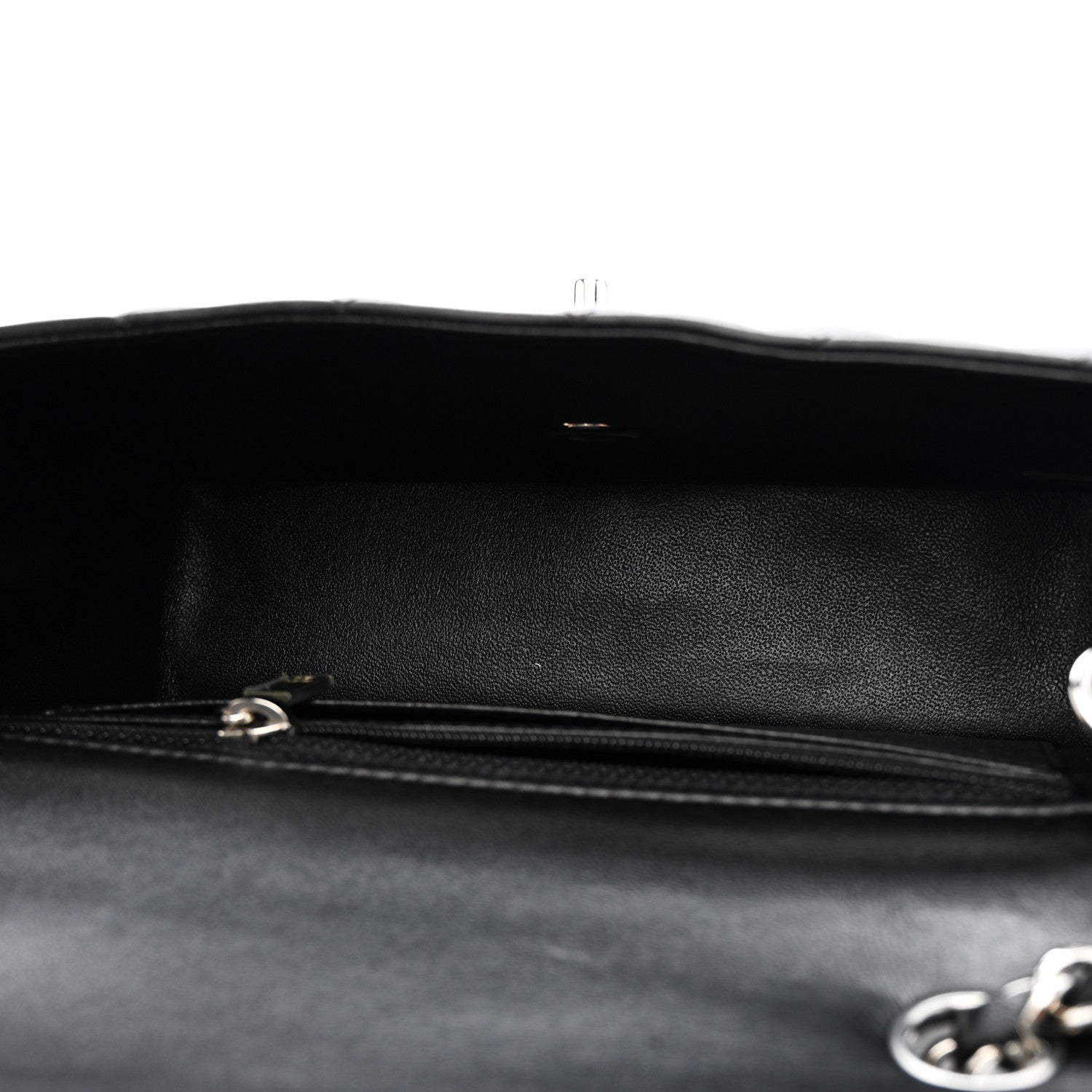 Lambskin Quilted Mini Rectangular Flap Black