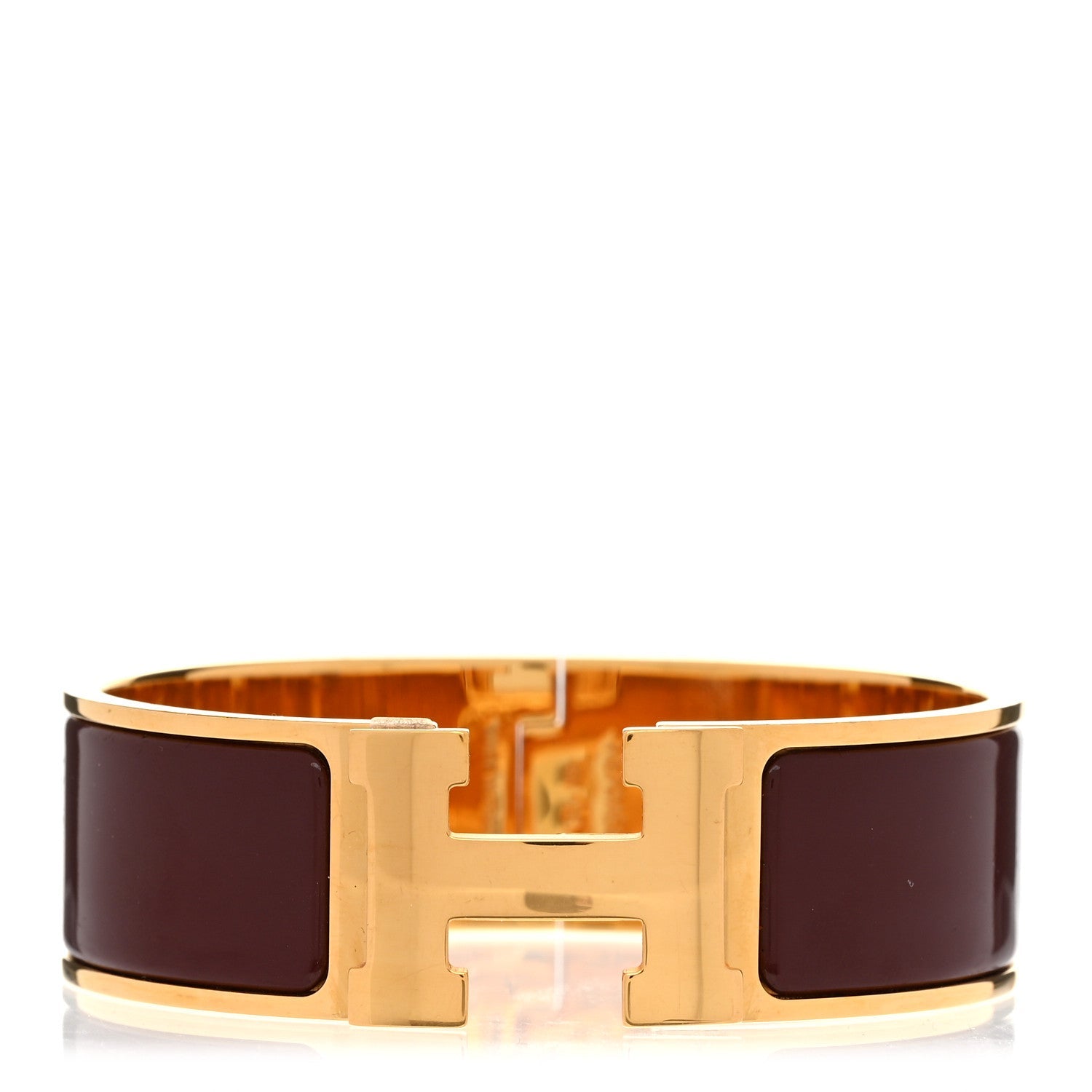 Enamel Wide Clic Clac H Bracelet GM Chocolate